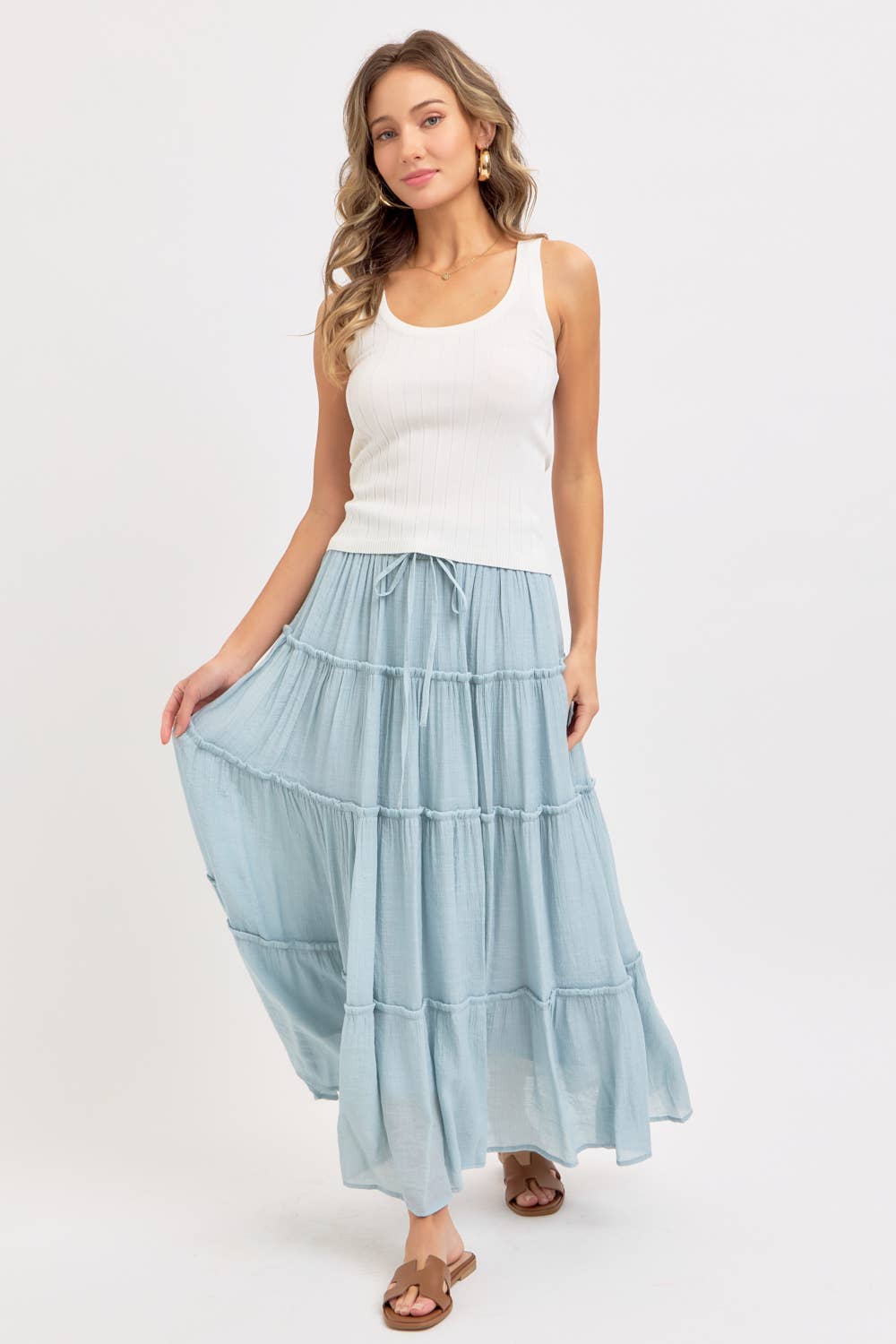 Lainey Skirt in Misty Blue