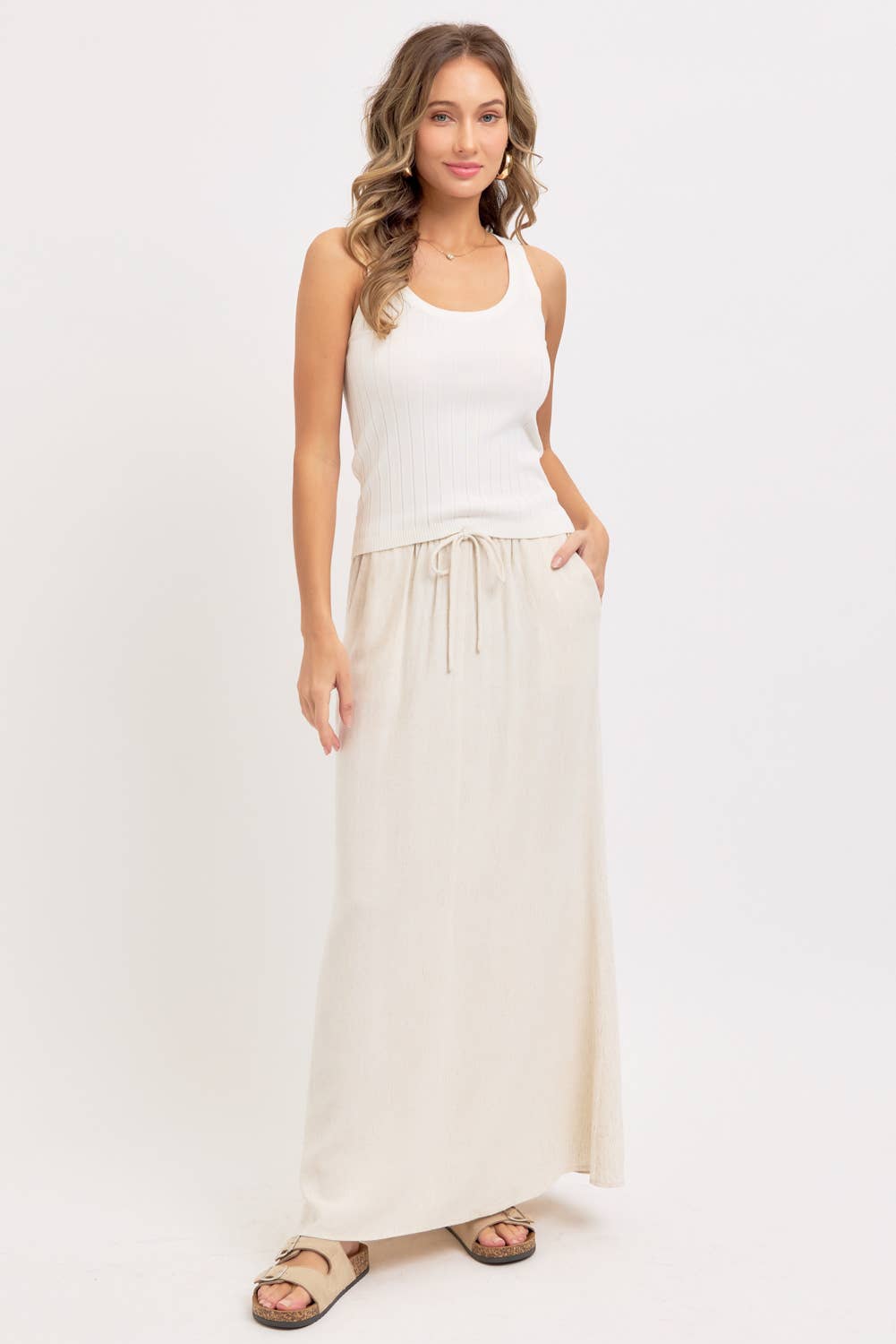 Kennedy Beige Linen Skirt