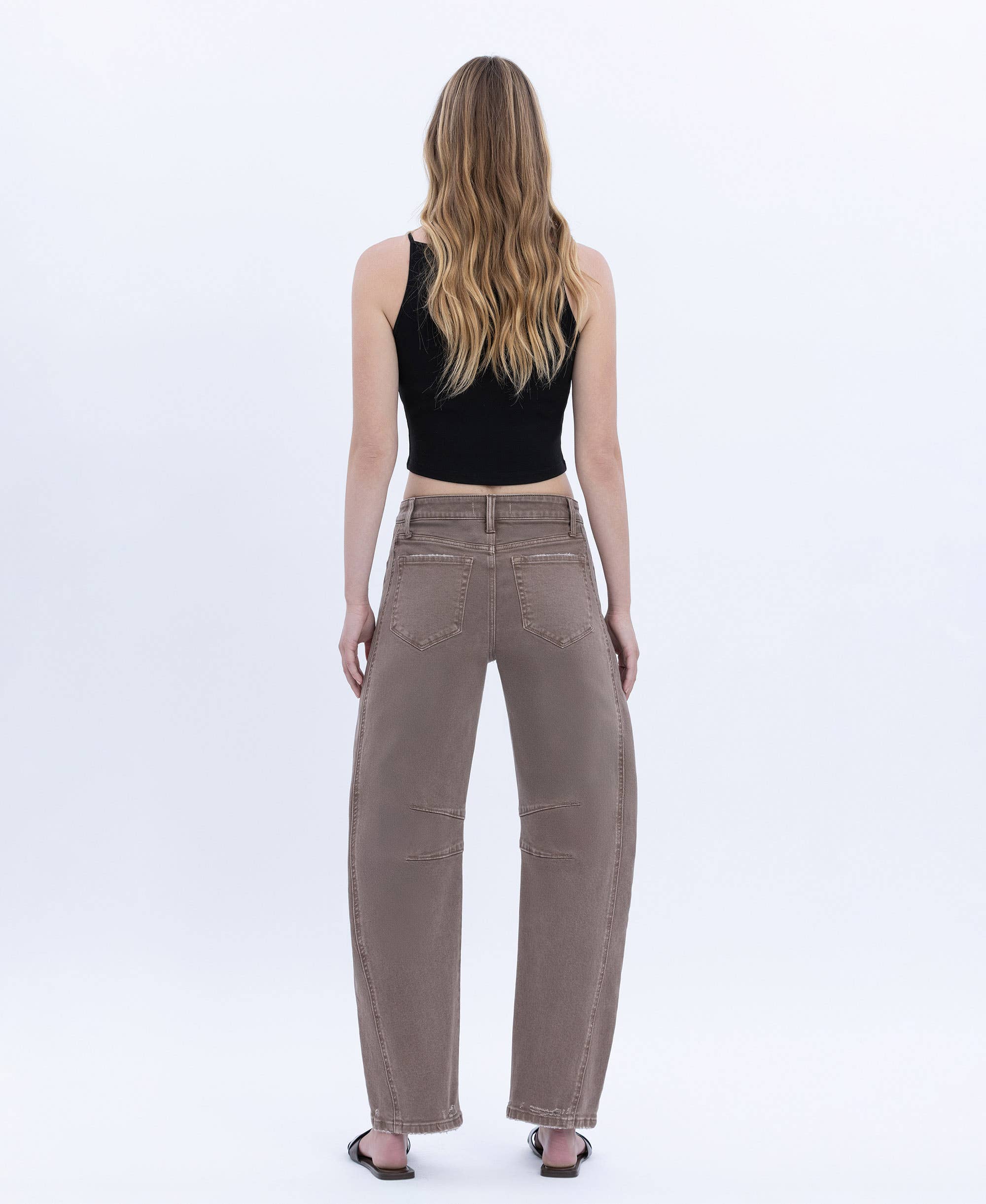 Stonewashed Crop Barrel Jeans