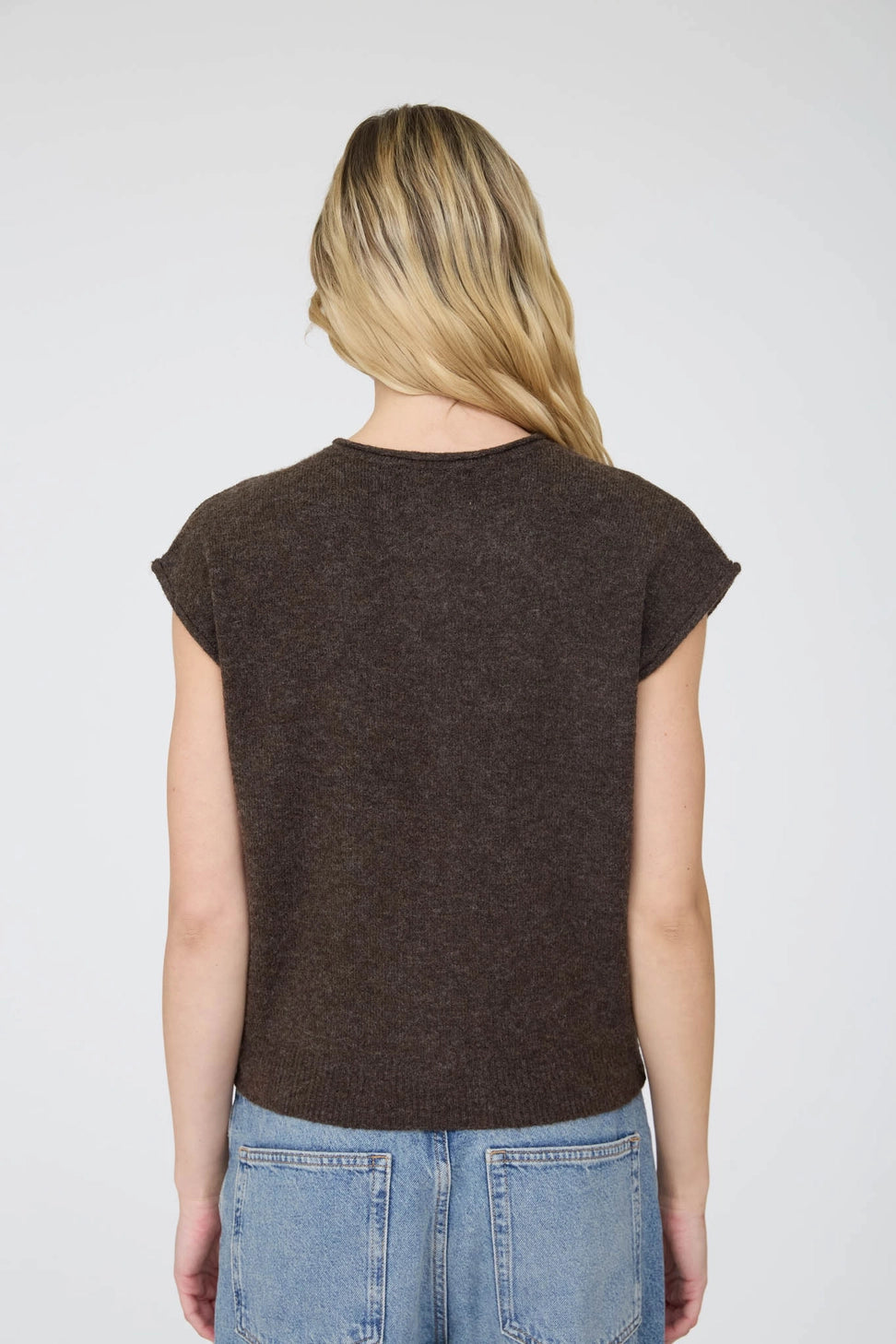 Mocha Button Knit Vest