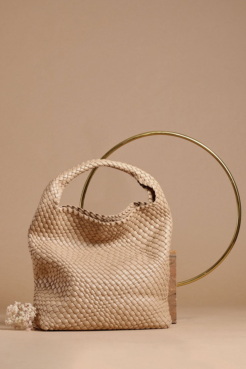 Johanna Recycled Vegan Shoulder Bag in Nude