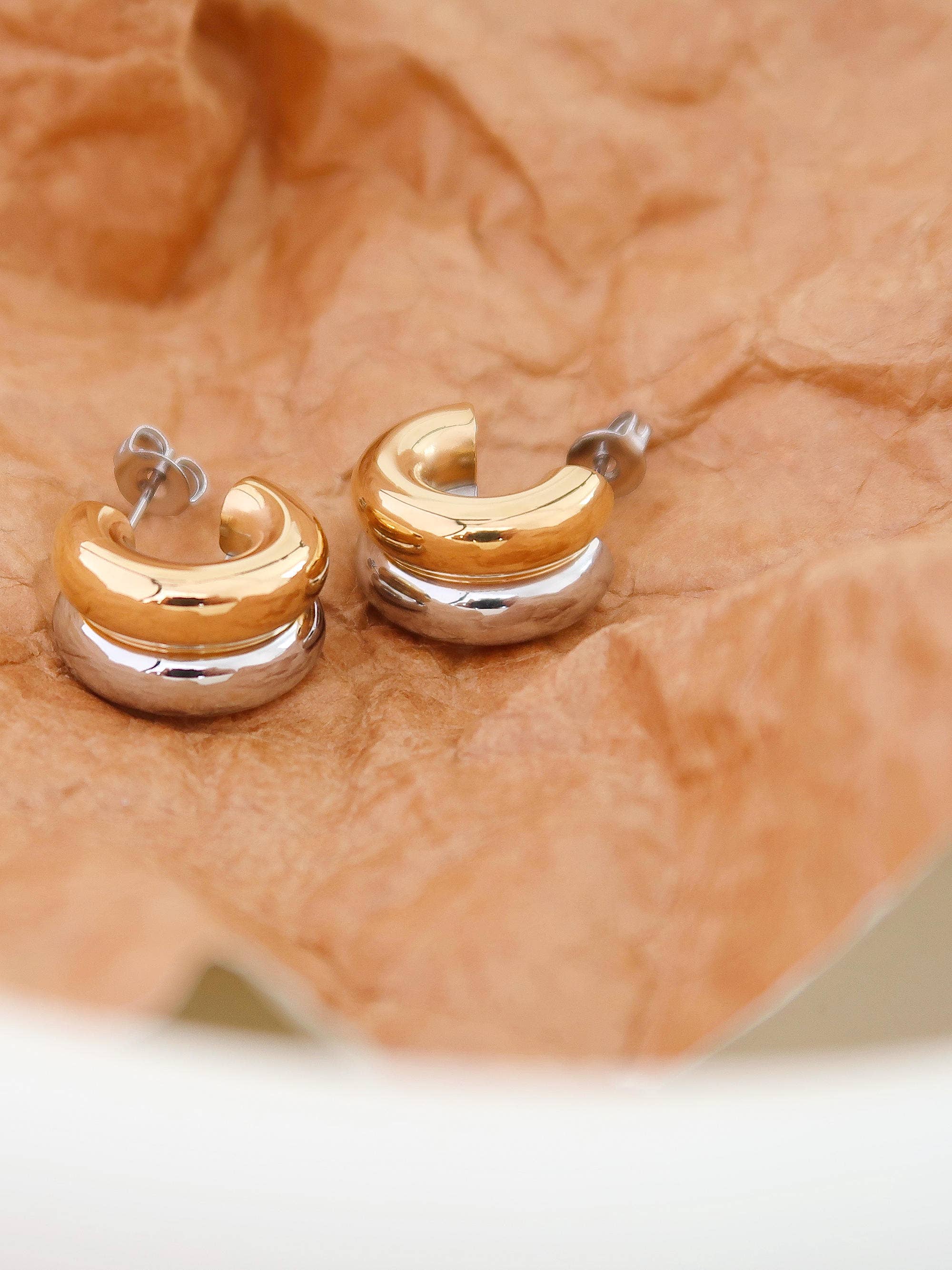 Emma Multi-Colored Double C-Hoop Earring