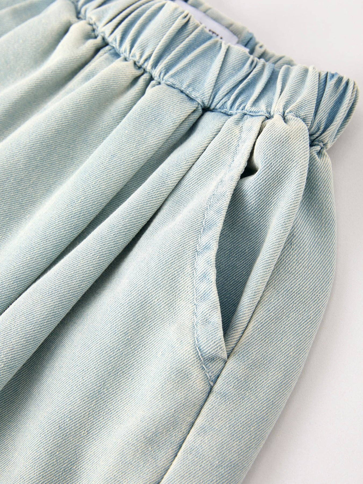 Summer Light Denim Lace Girls Set