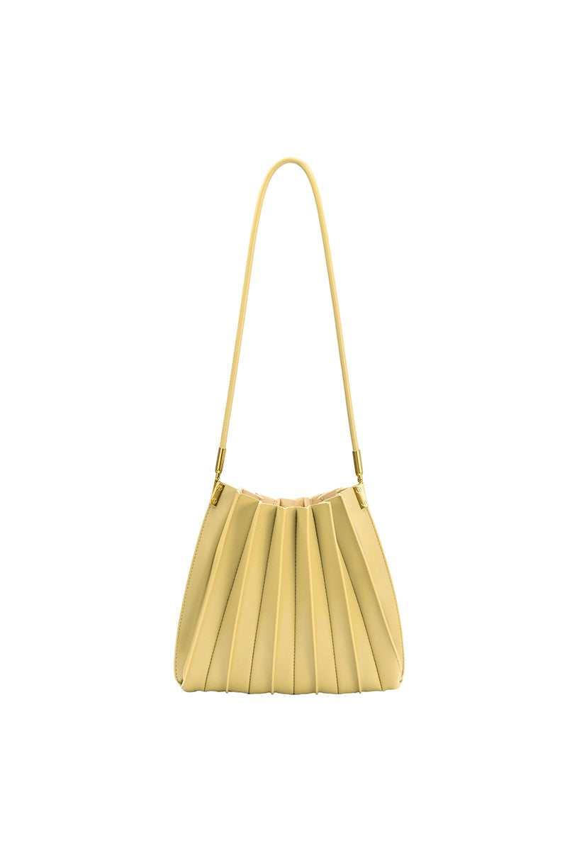 Carrie Key Lime Pleated Vegan Shoulder Bag