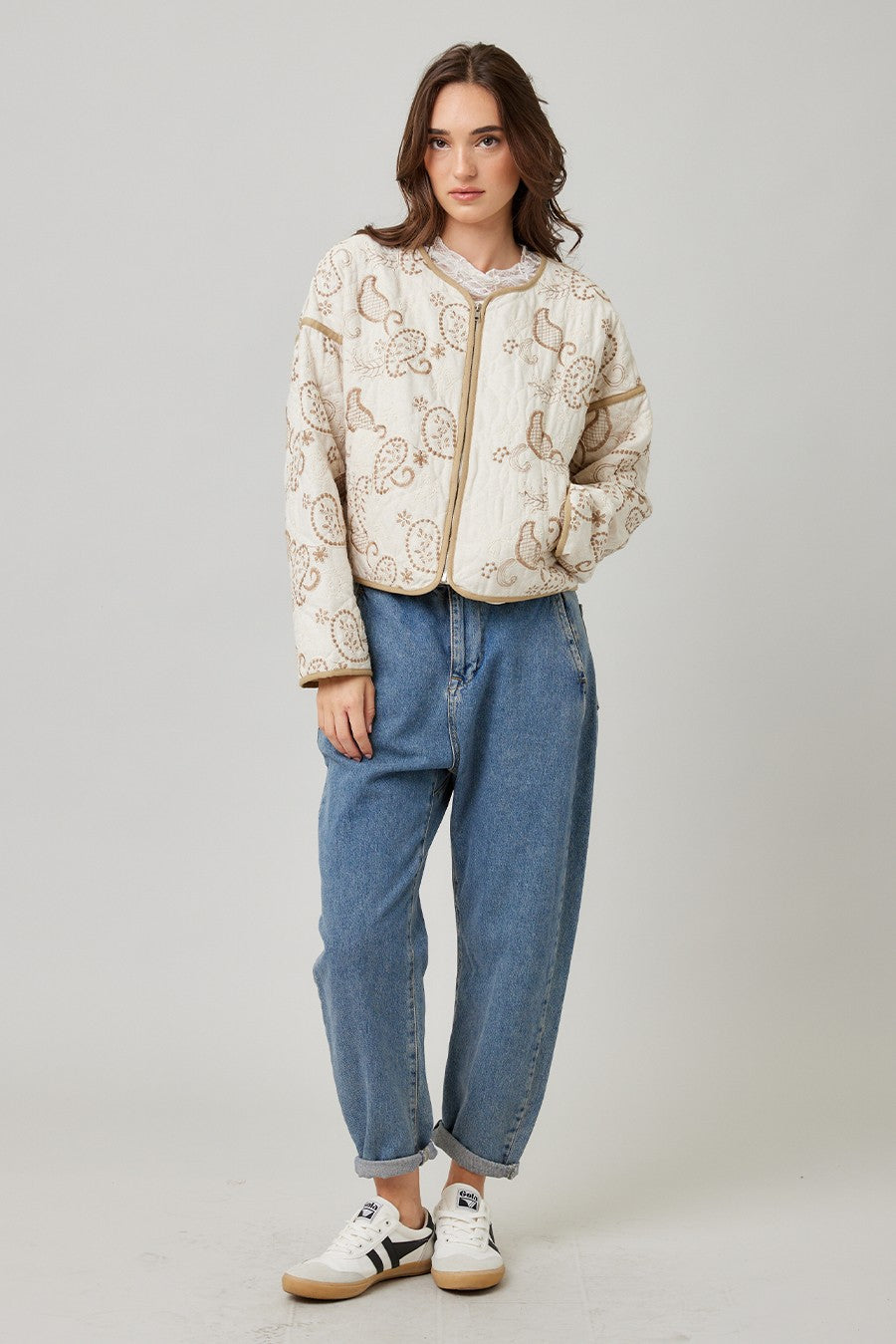 Paisley Quilted Embroidered Jacket