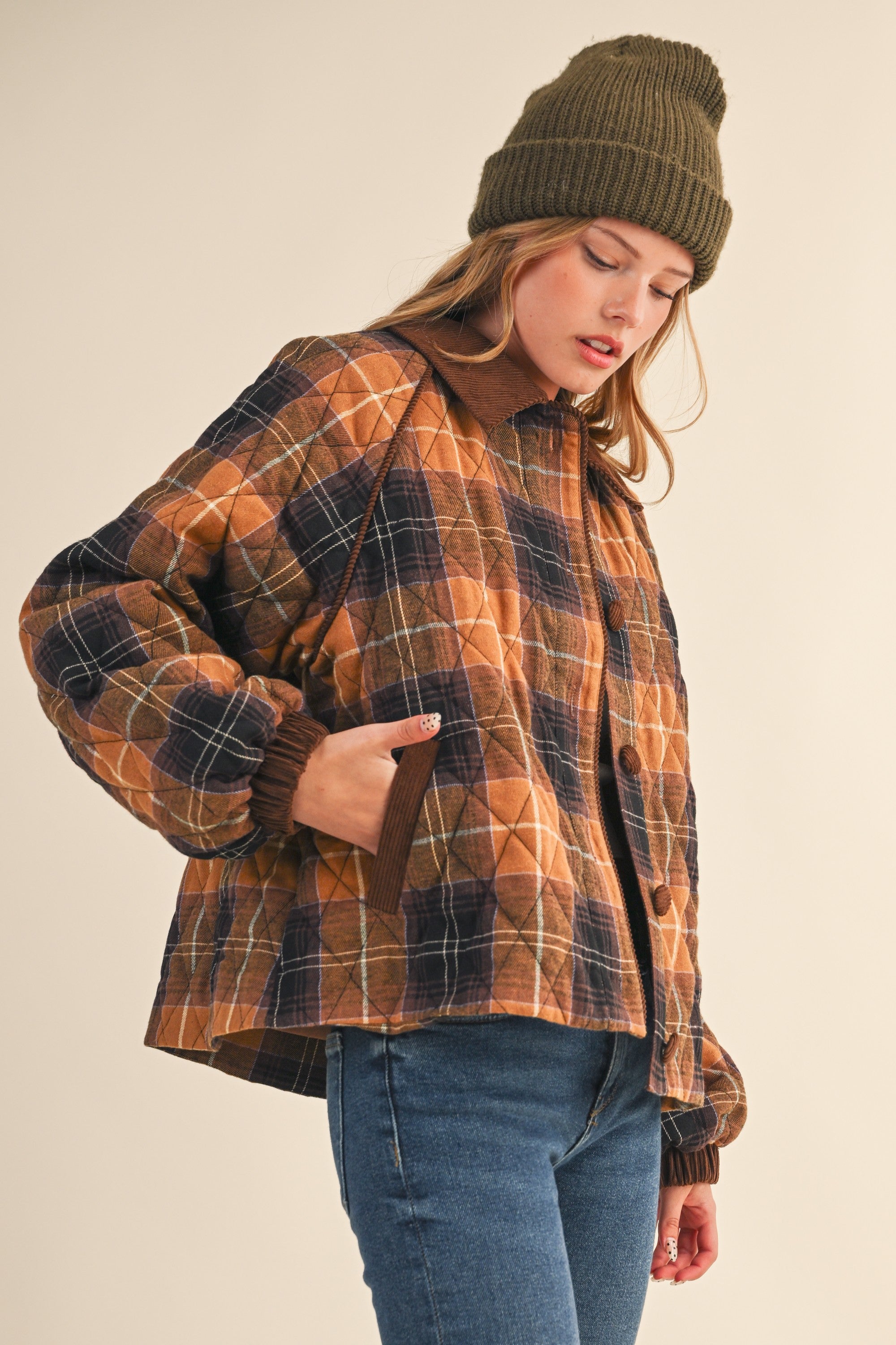 Priya Plaid Quilted Jacket