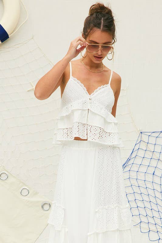 Court Eyelet Cami Top