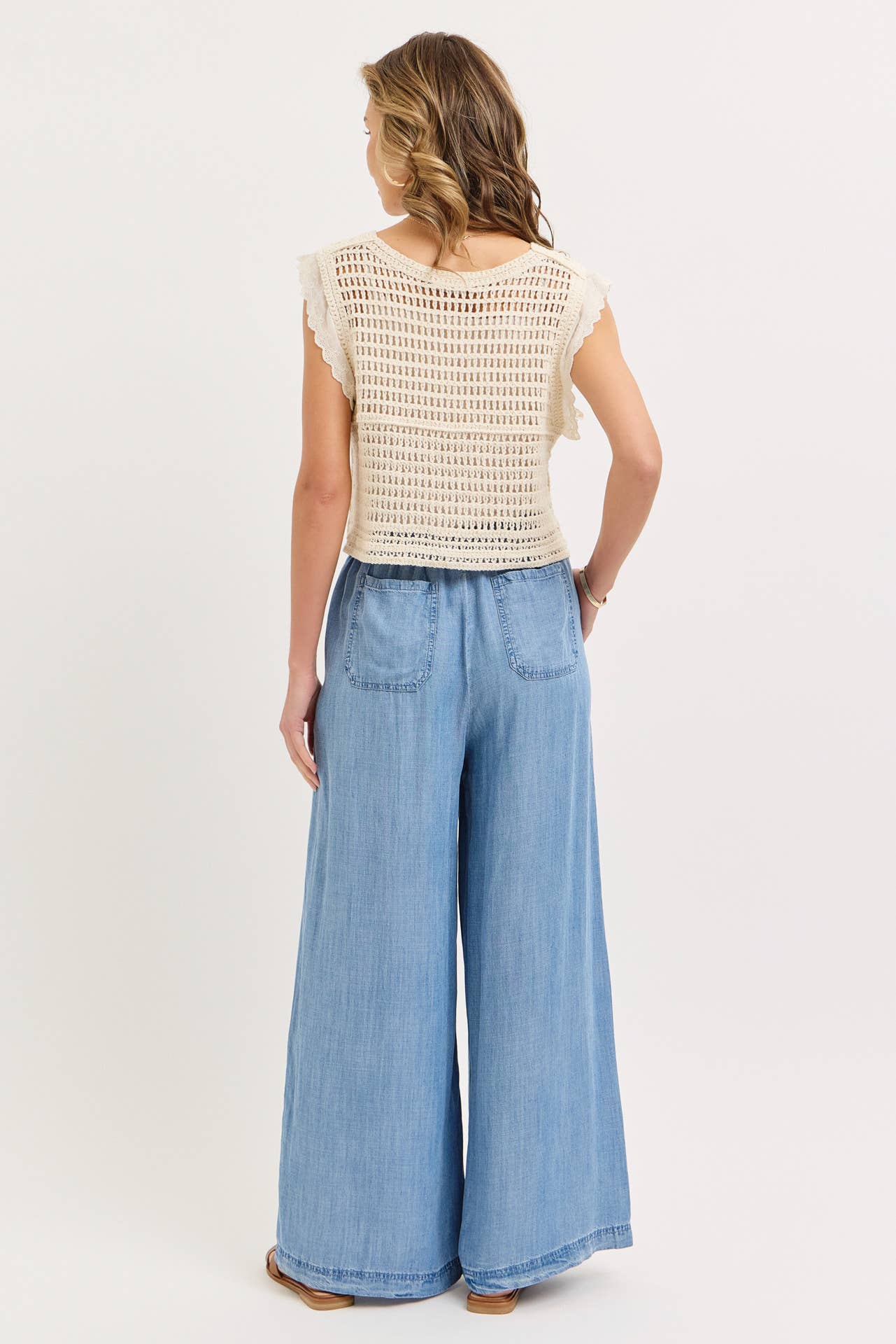 Spenser Light Denim Tie Waist Pants