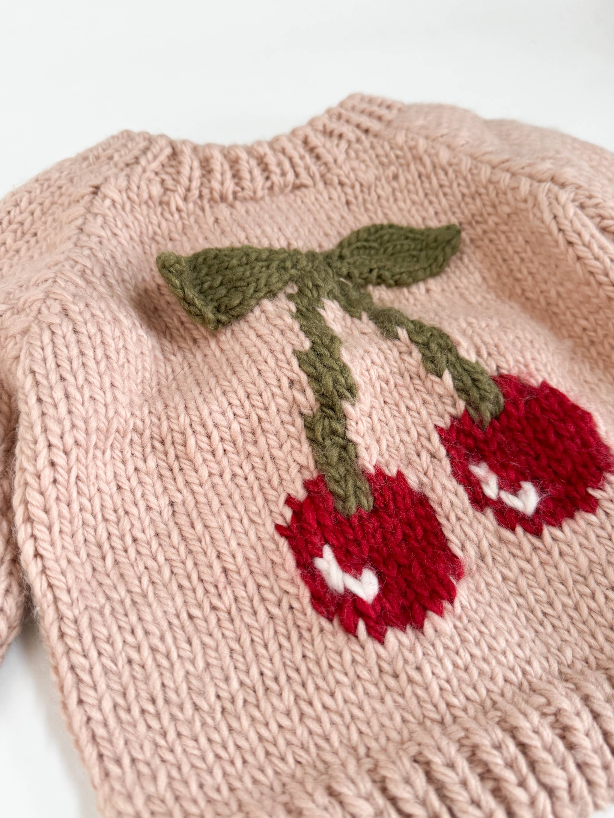 Cherry Pullover Baby Sweater