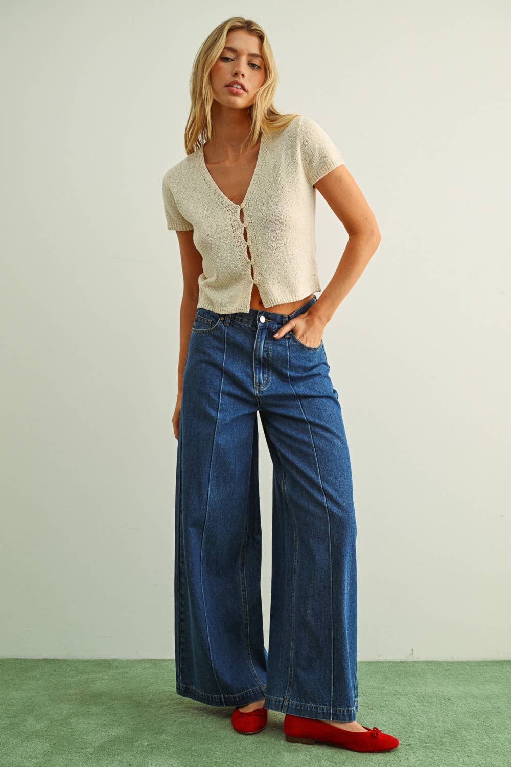 Scout Knit Button Front Top