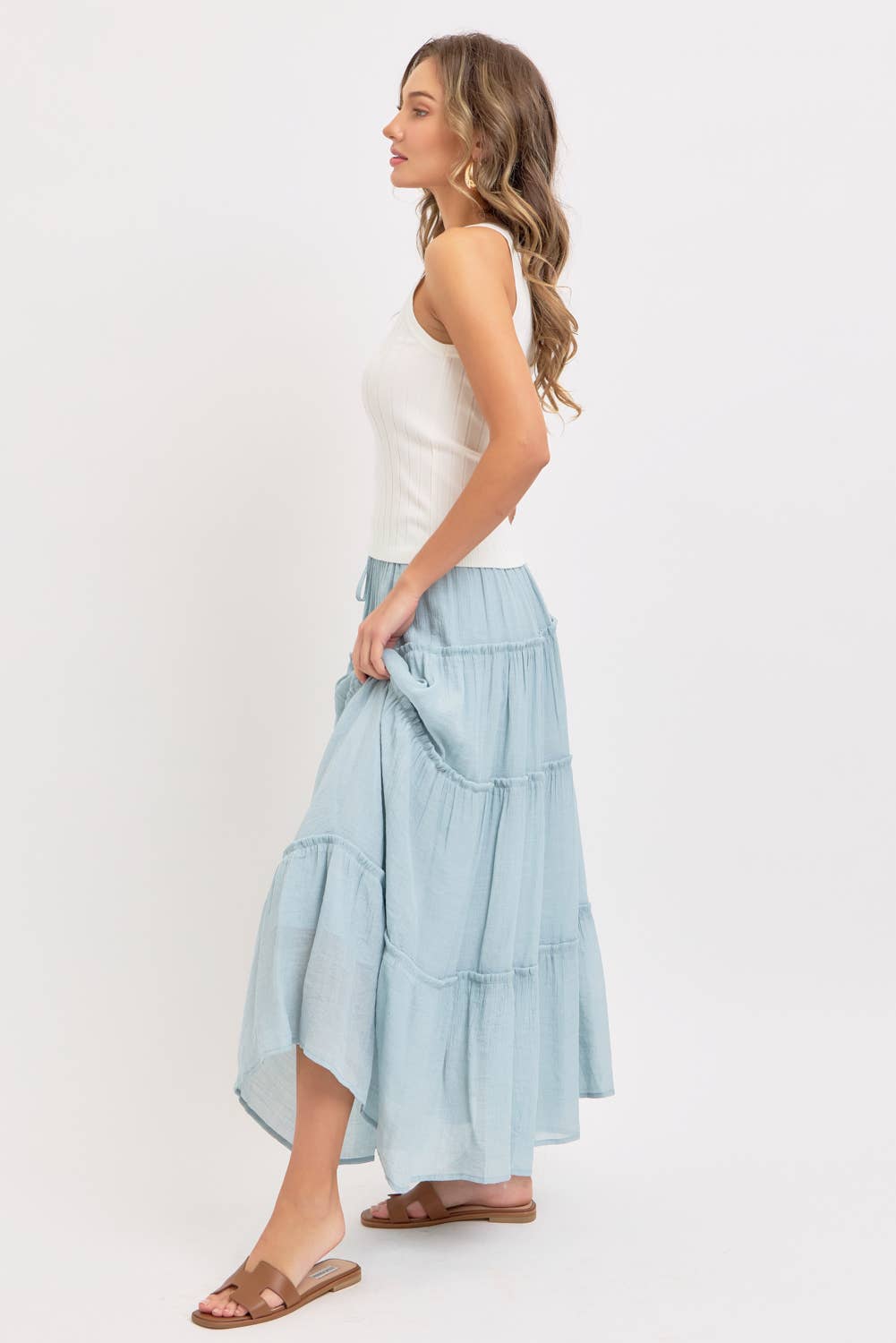 Lainey Skirt in Misty Blue