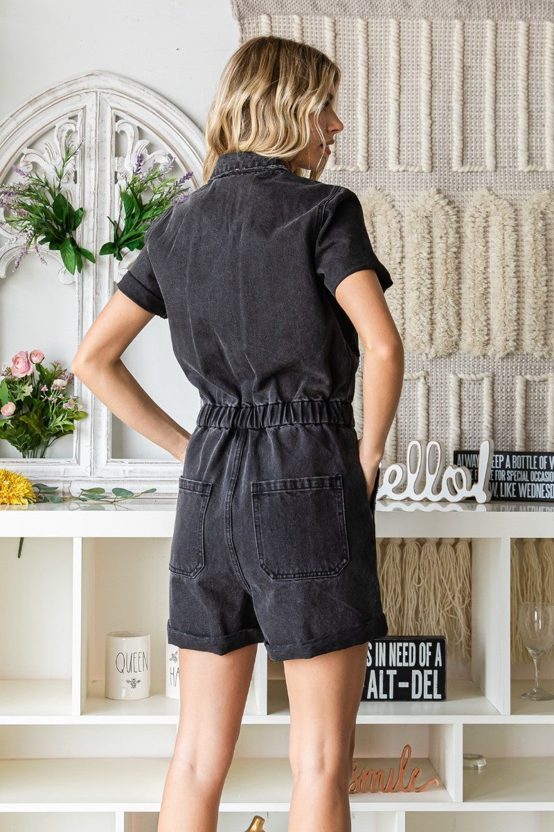 Luca Romper in Washed Black