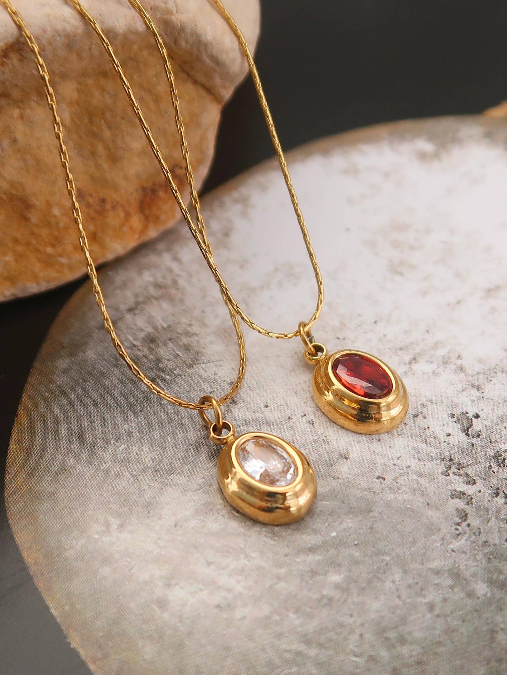 Cornelia 18K Gold Non-Tarnish Gemstone Necklace: Yellow Gold