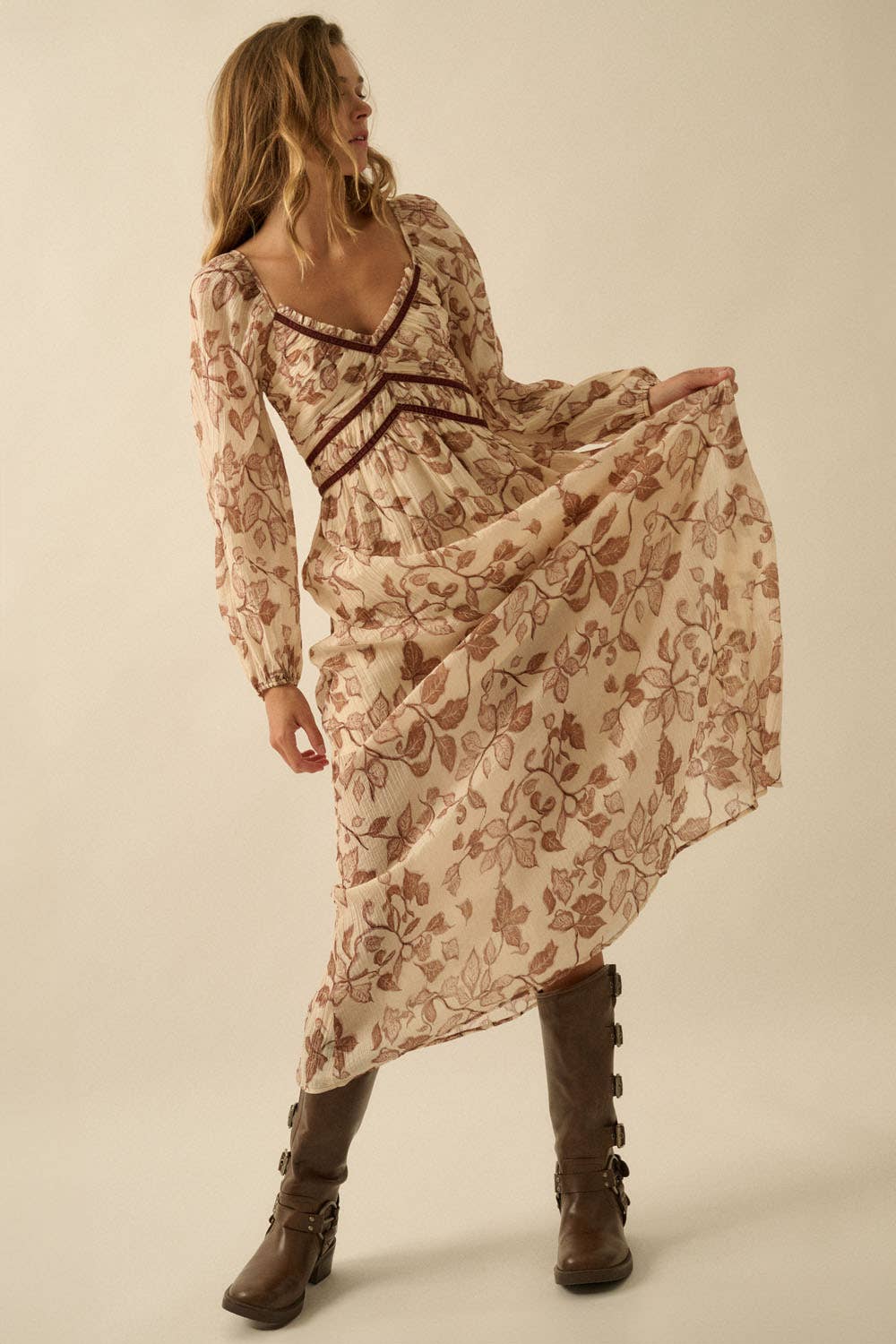 Velvet Bloom Maxi Dress