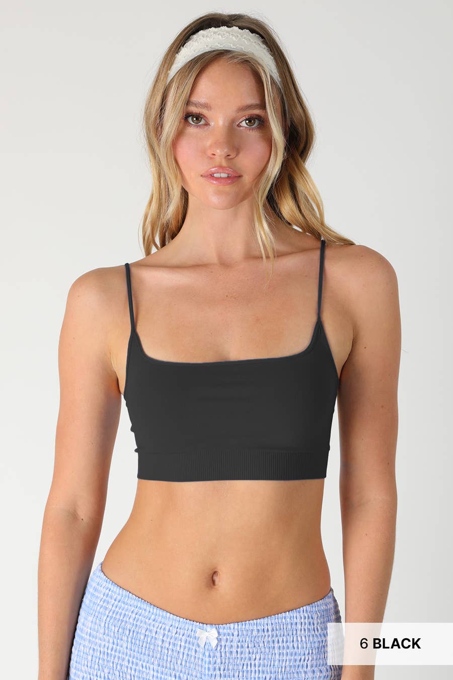 Micro Square Bralette in Black