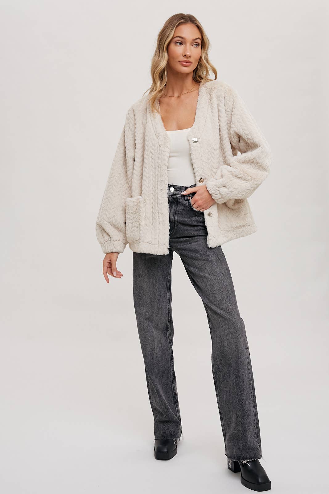 Always Eco Fur Jacket in Cream