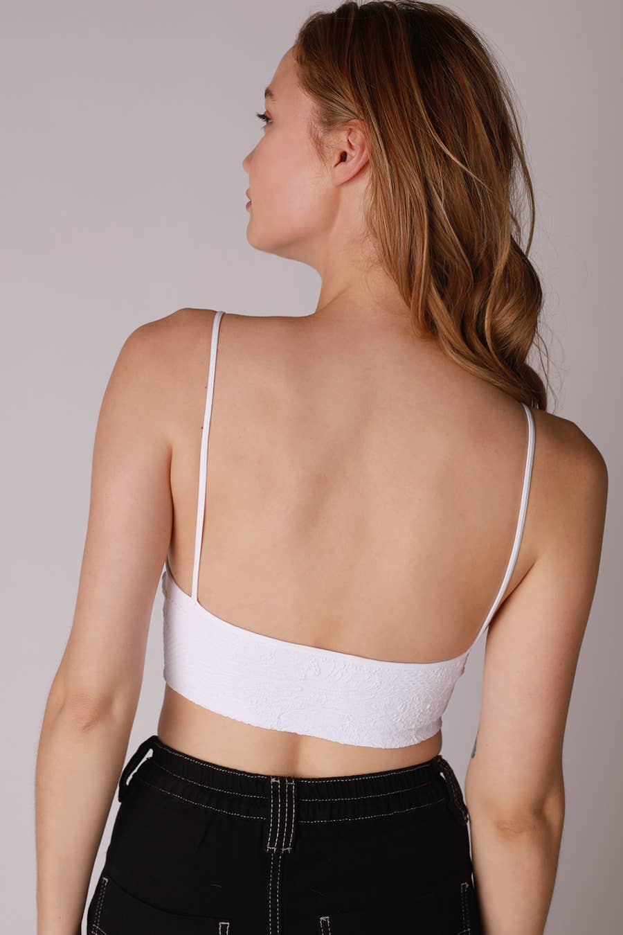 Lace Embroidered Bralette in White