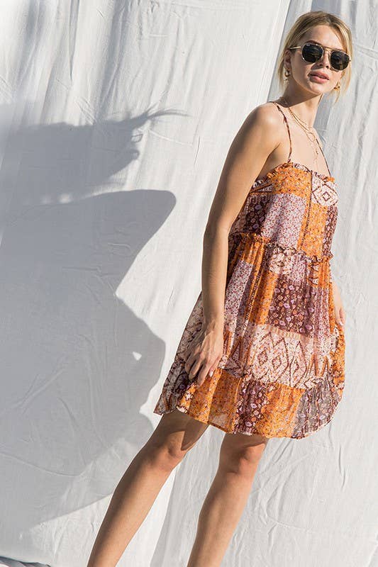 Juno Patchwork Print Dress