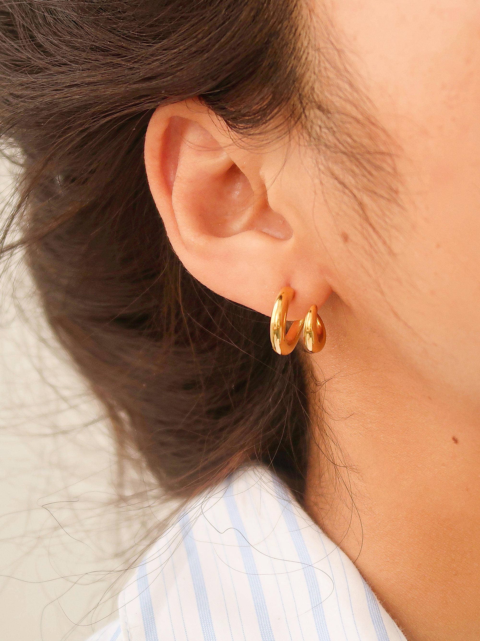 Maddison Gold Double C Hoop Earrings