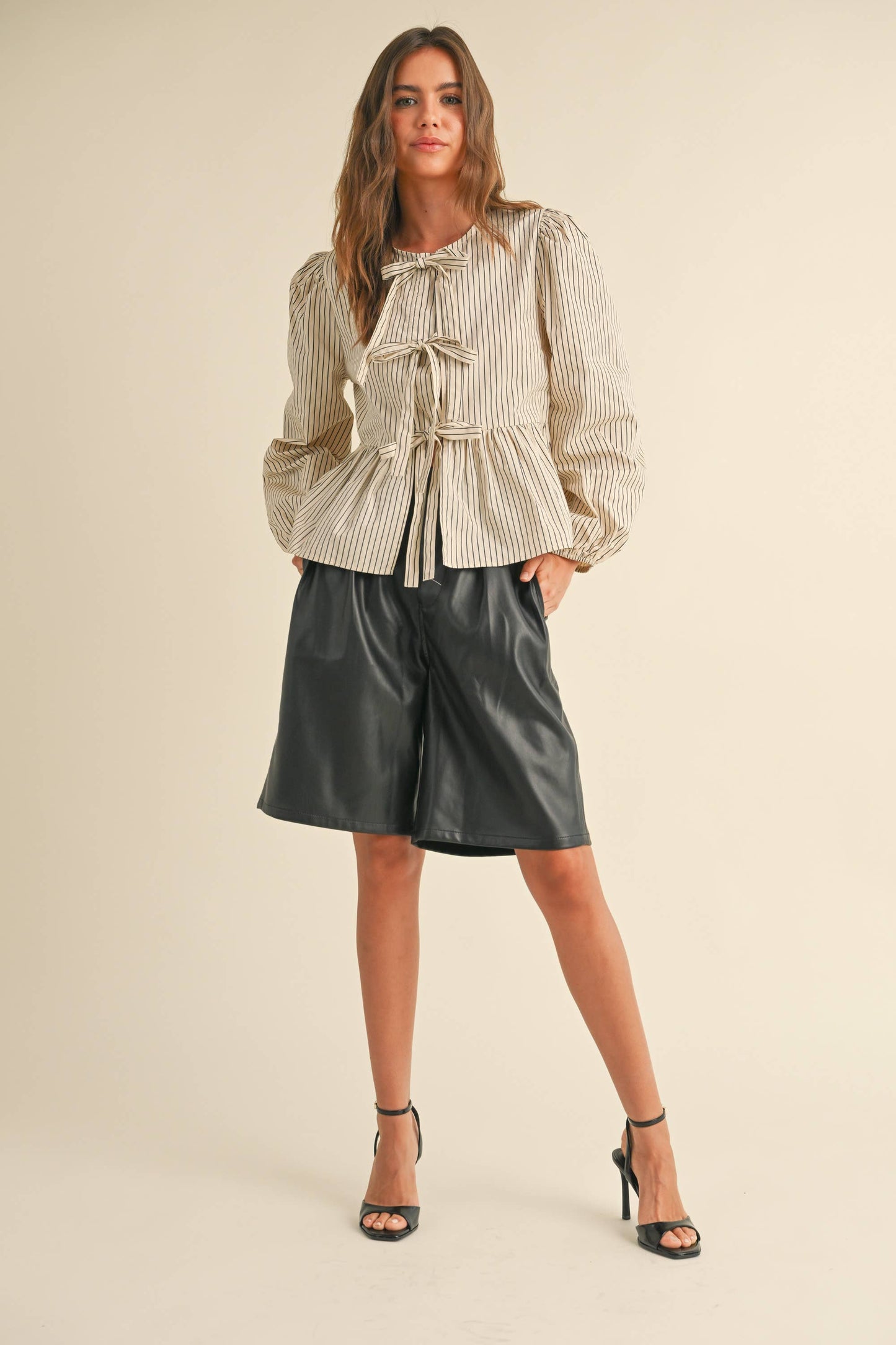 Paige Striped Tie Front Blouse