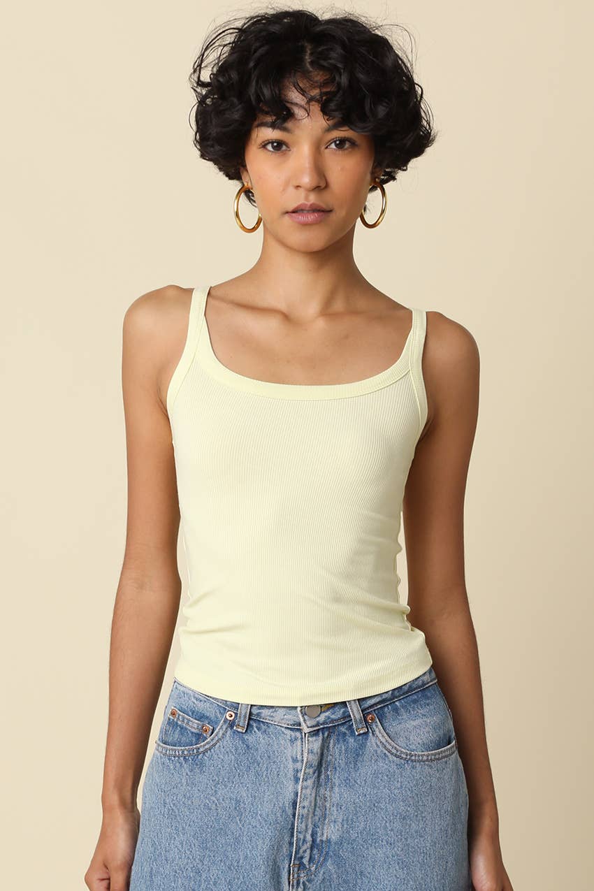 Amy Ribbed Tank in Butter