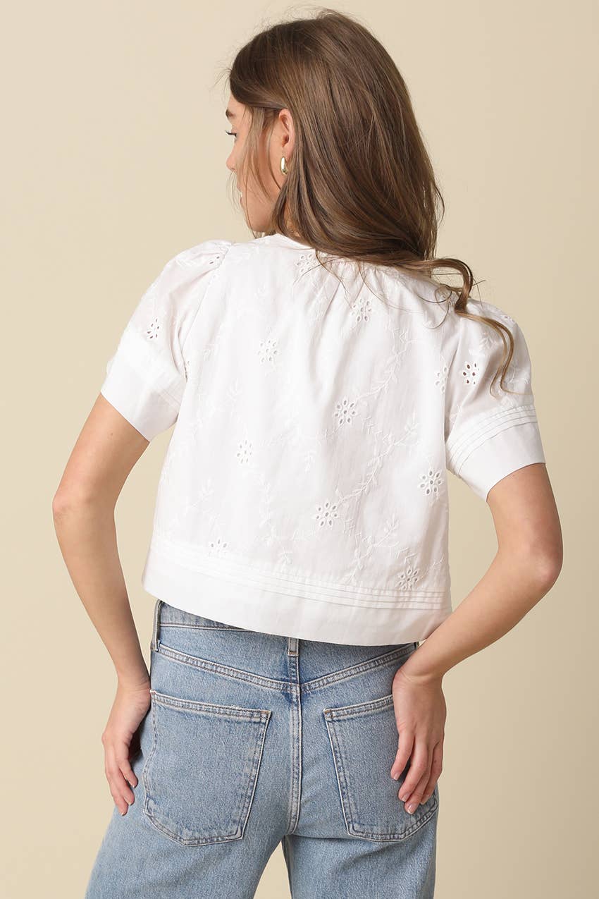 Elaine Flutter Sleeve Cropped Top