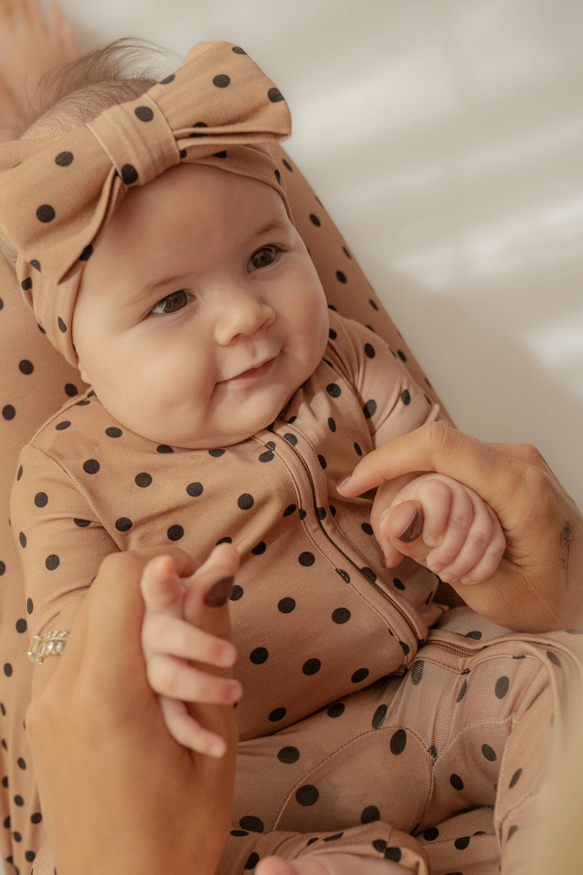 Polka-Dot Bamboo Zip Romper