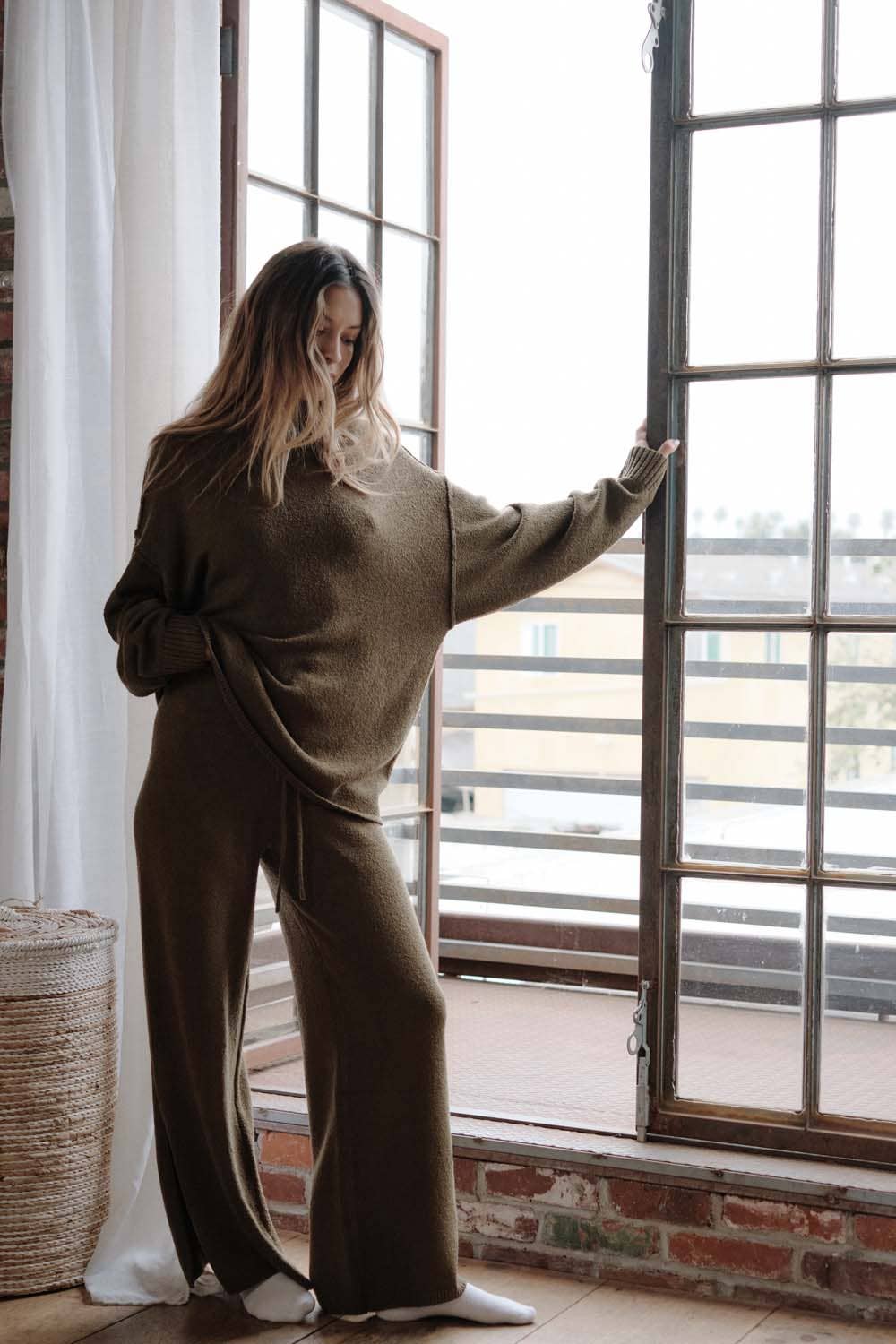 Janie Olive Knit Pants