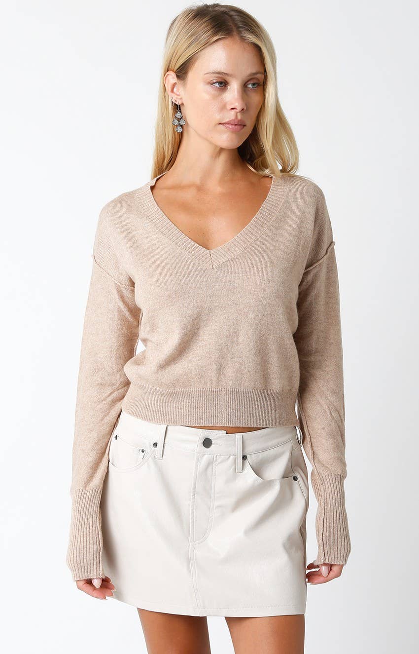 Shelley Sweater in Melange Brown