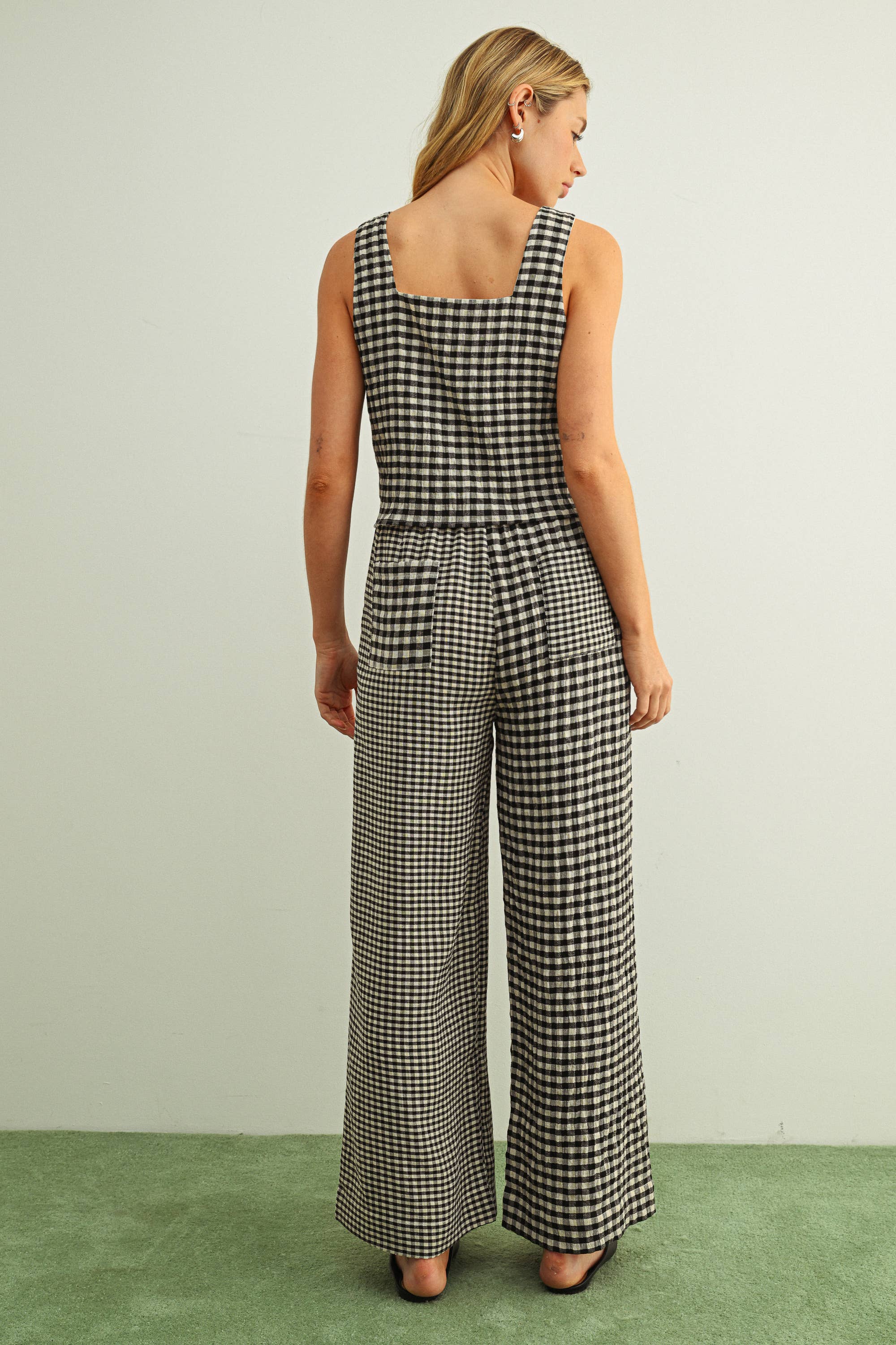 Cooper Gingham Pants in Black