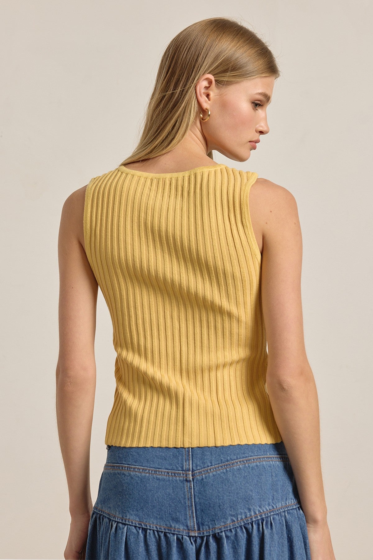 Goldie Ribbed Button Knit Tank