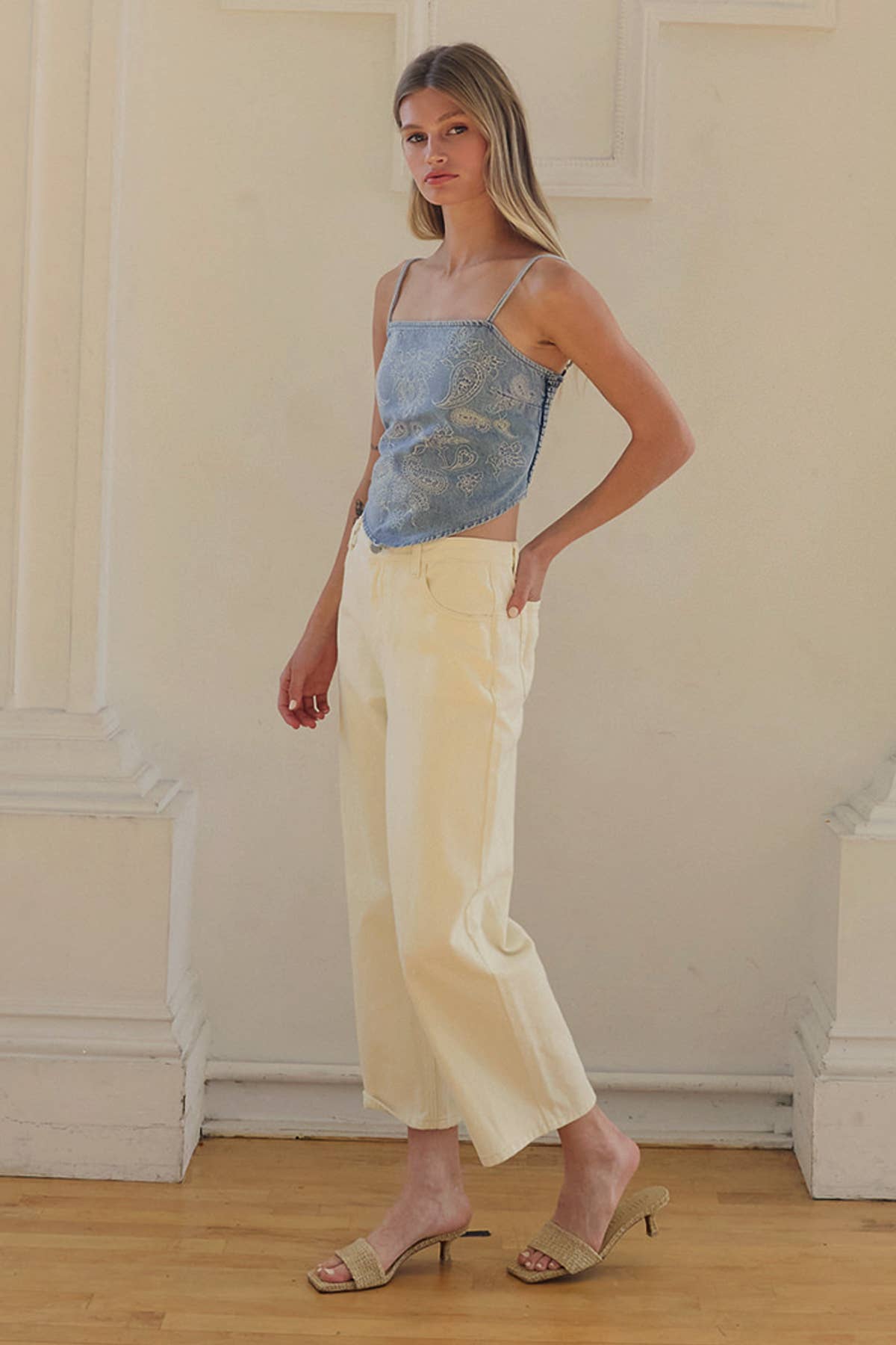 Paisley Denim Bandana Top