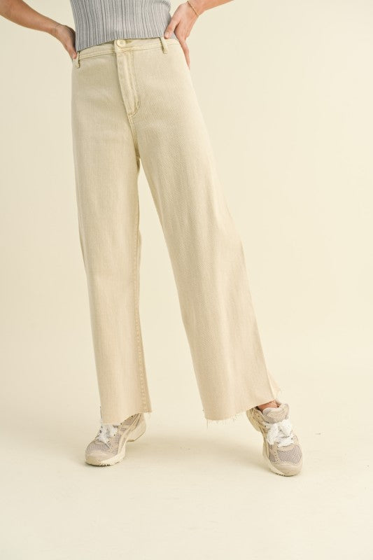 Ren Wide Leg Pants in Beige