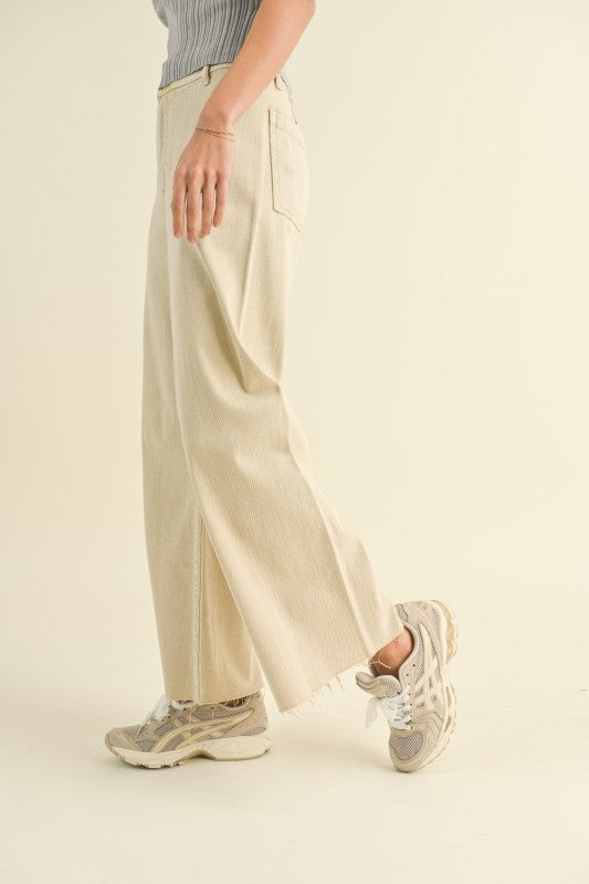 Ren Wide Leg Pants in Beige