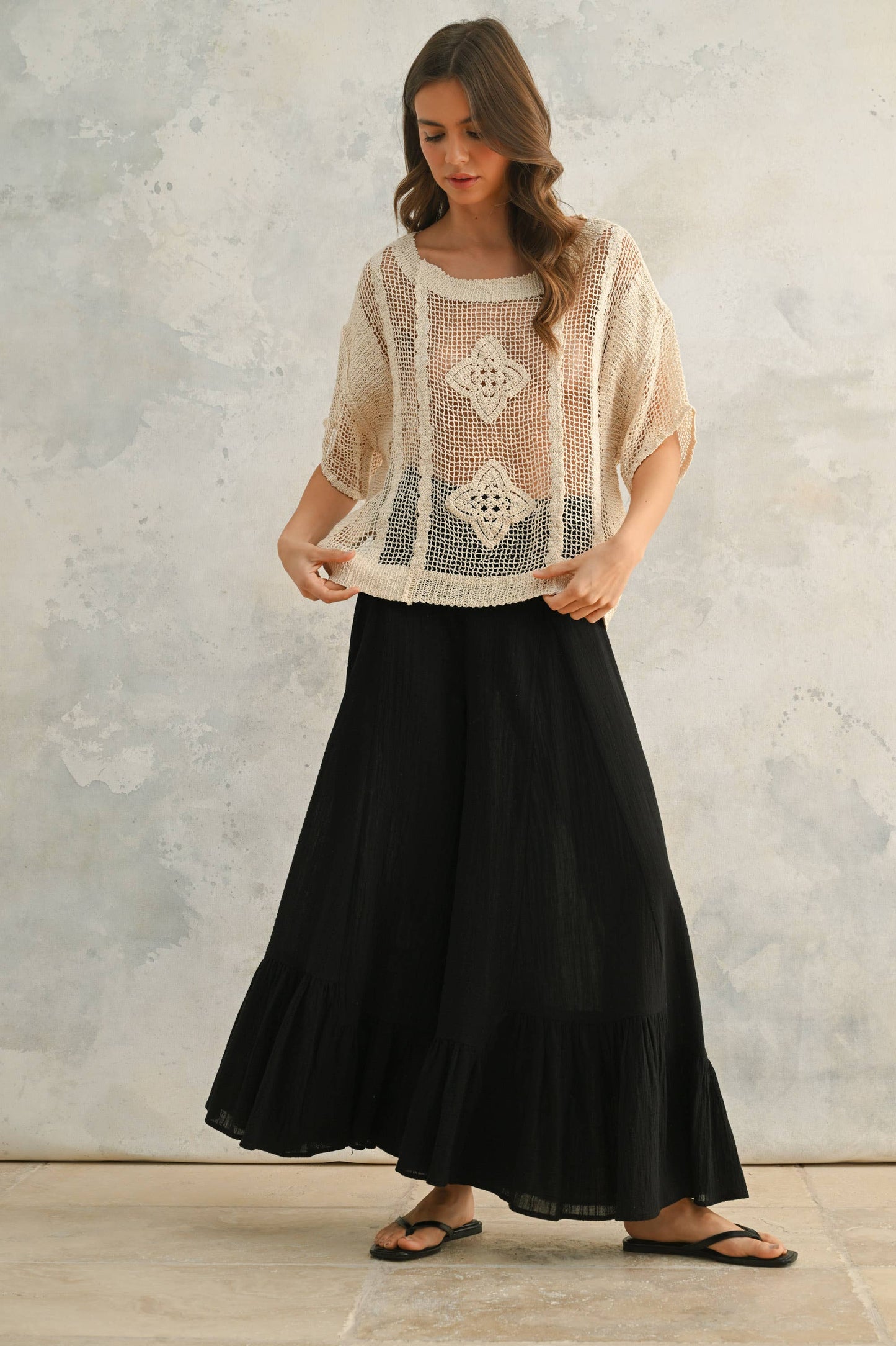 PRE-ORDER Darla Crochet Knit Top