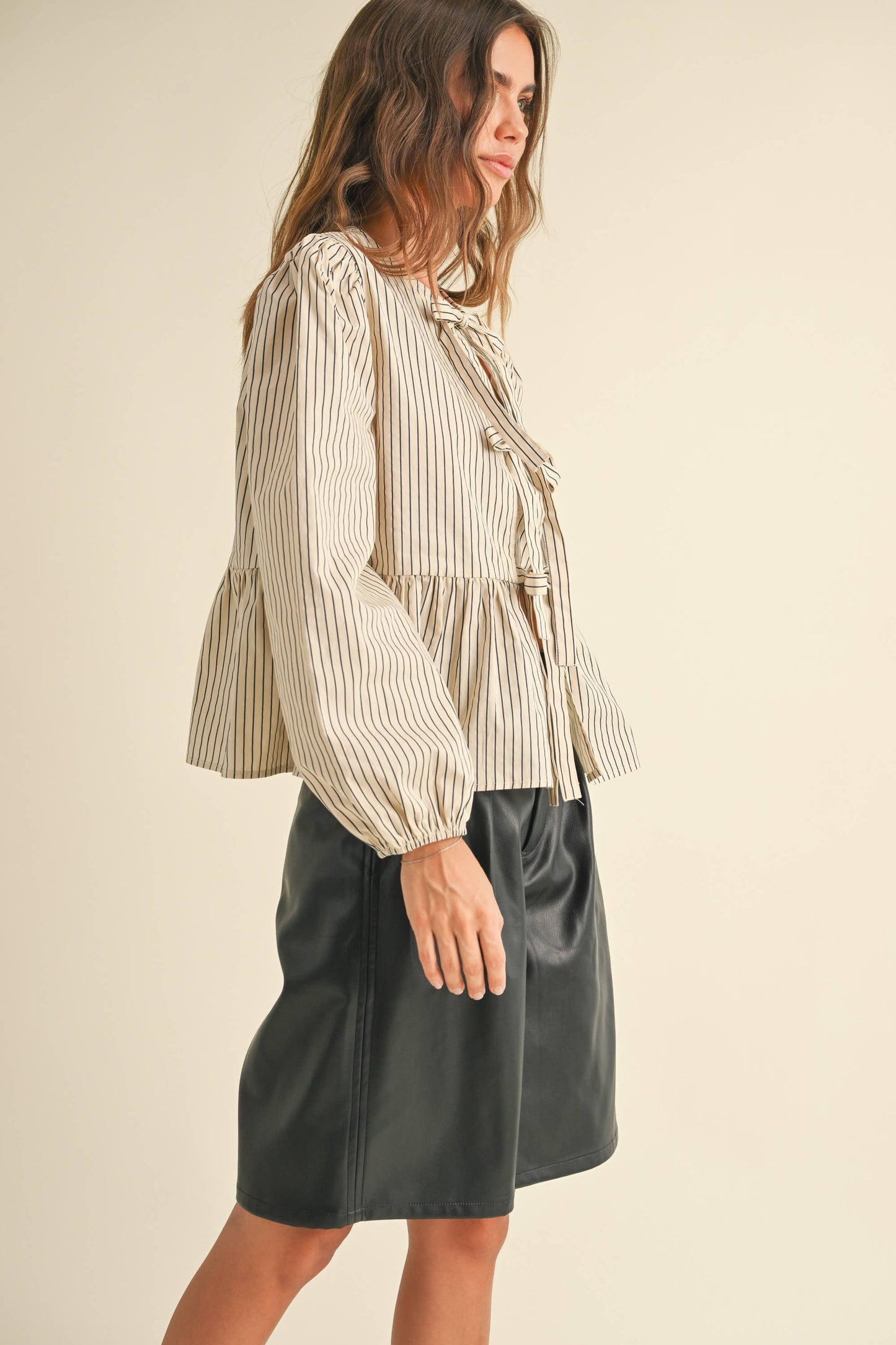 Paige Striped Tie Front Blouse