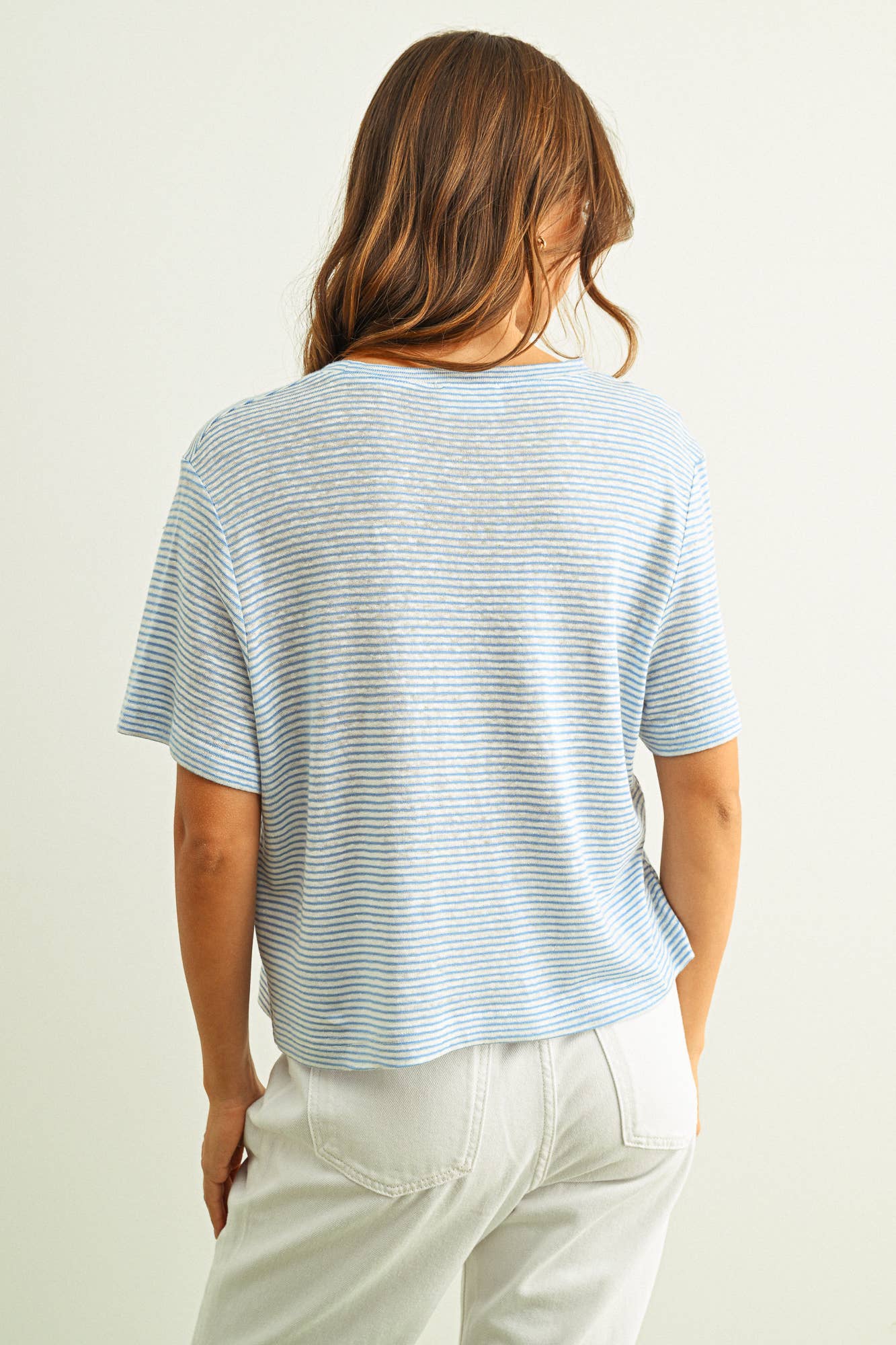 Sailor Stripe Slub Knit Top in Blue