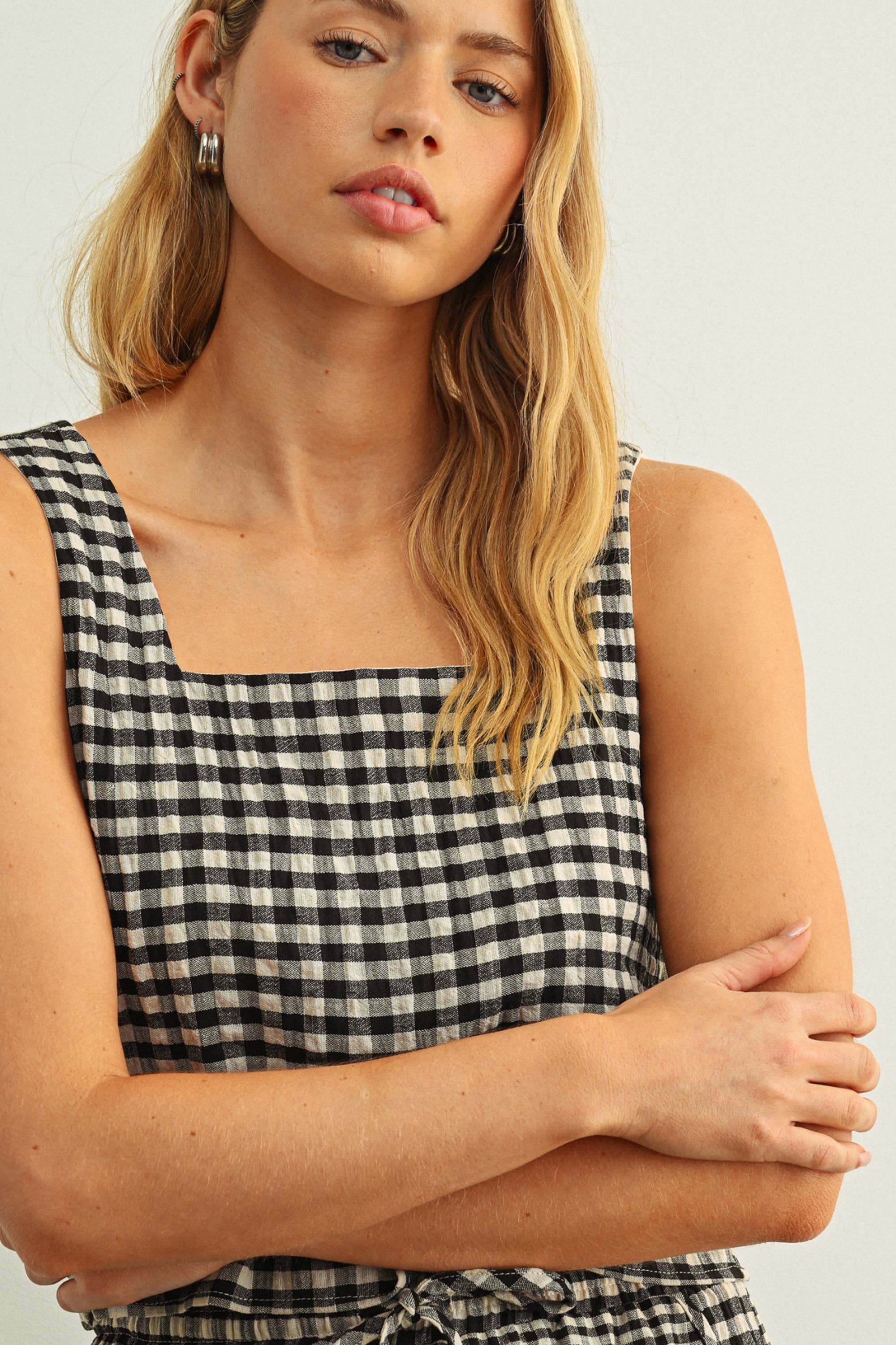 Cooper Gingham Top in Black