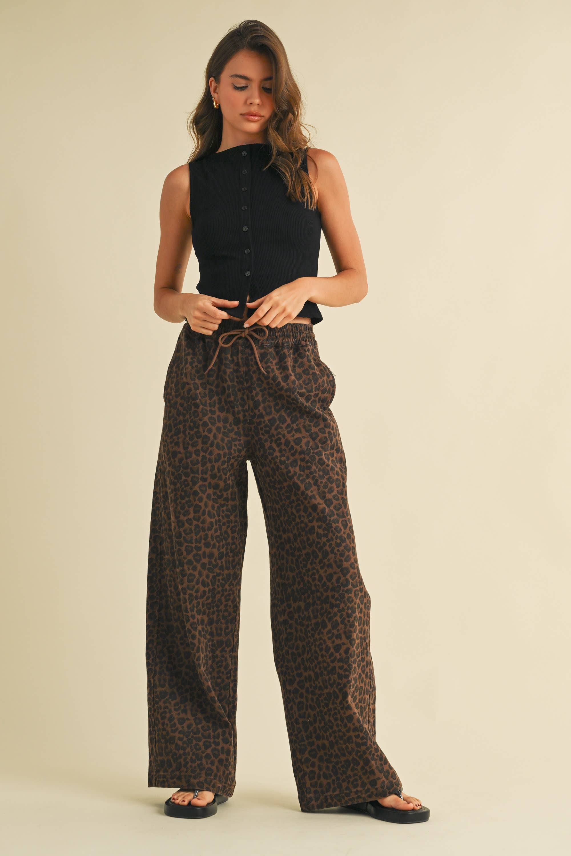 Blaise Leopard Denim Track Pants