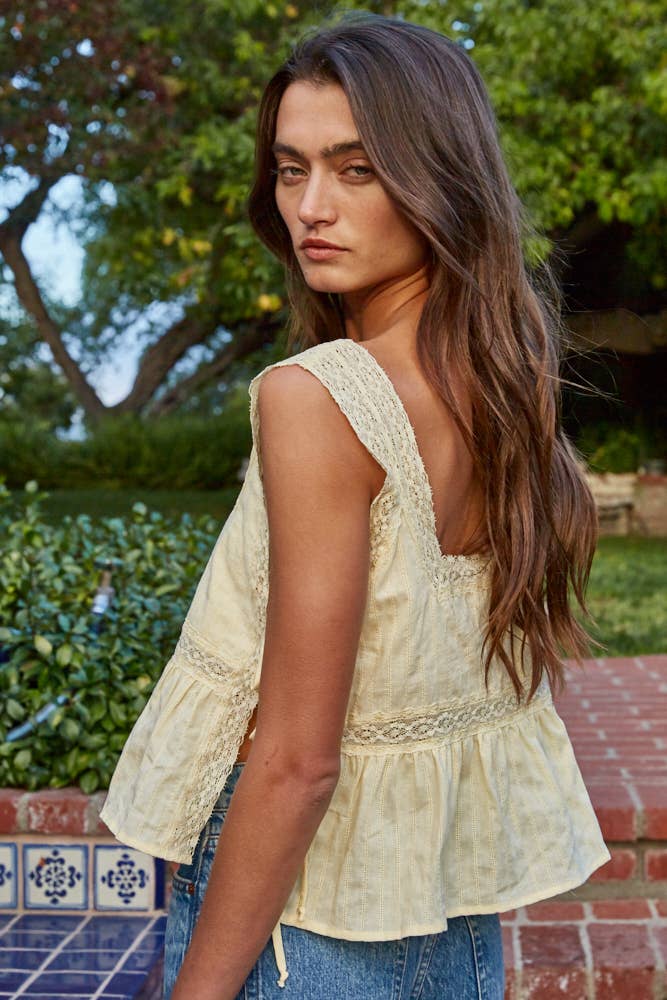 Darla Floral Embroidery Square Neck Top