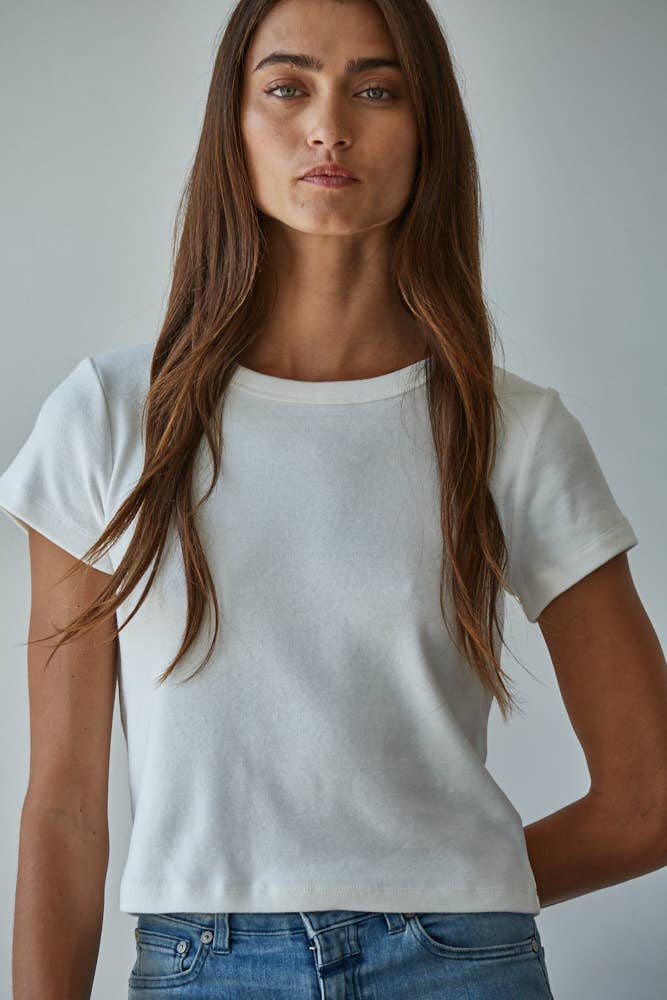 Kirst Cotton Short Sleeve Crop Top