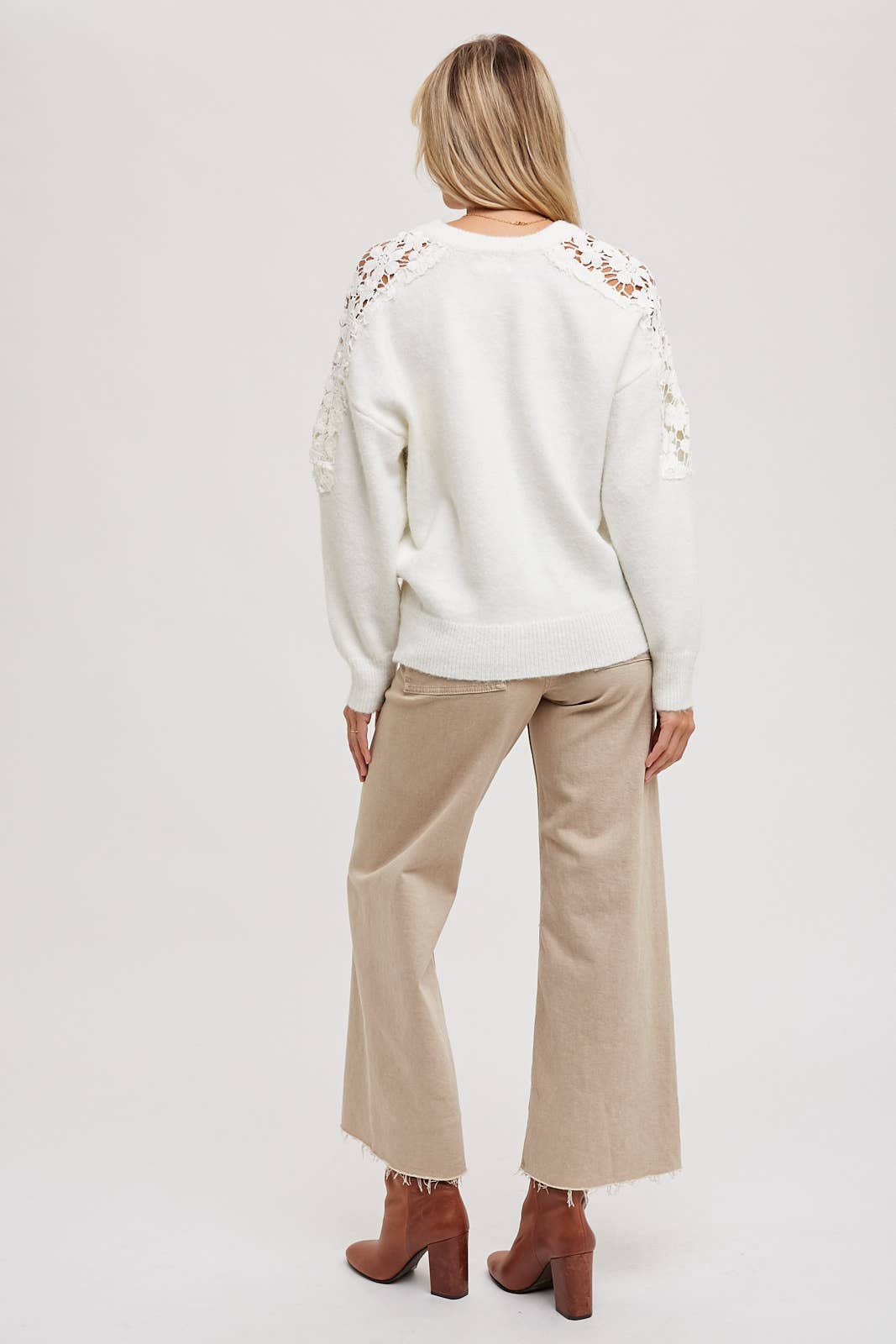 Ally Crochet Contrast Sweater