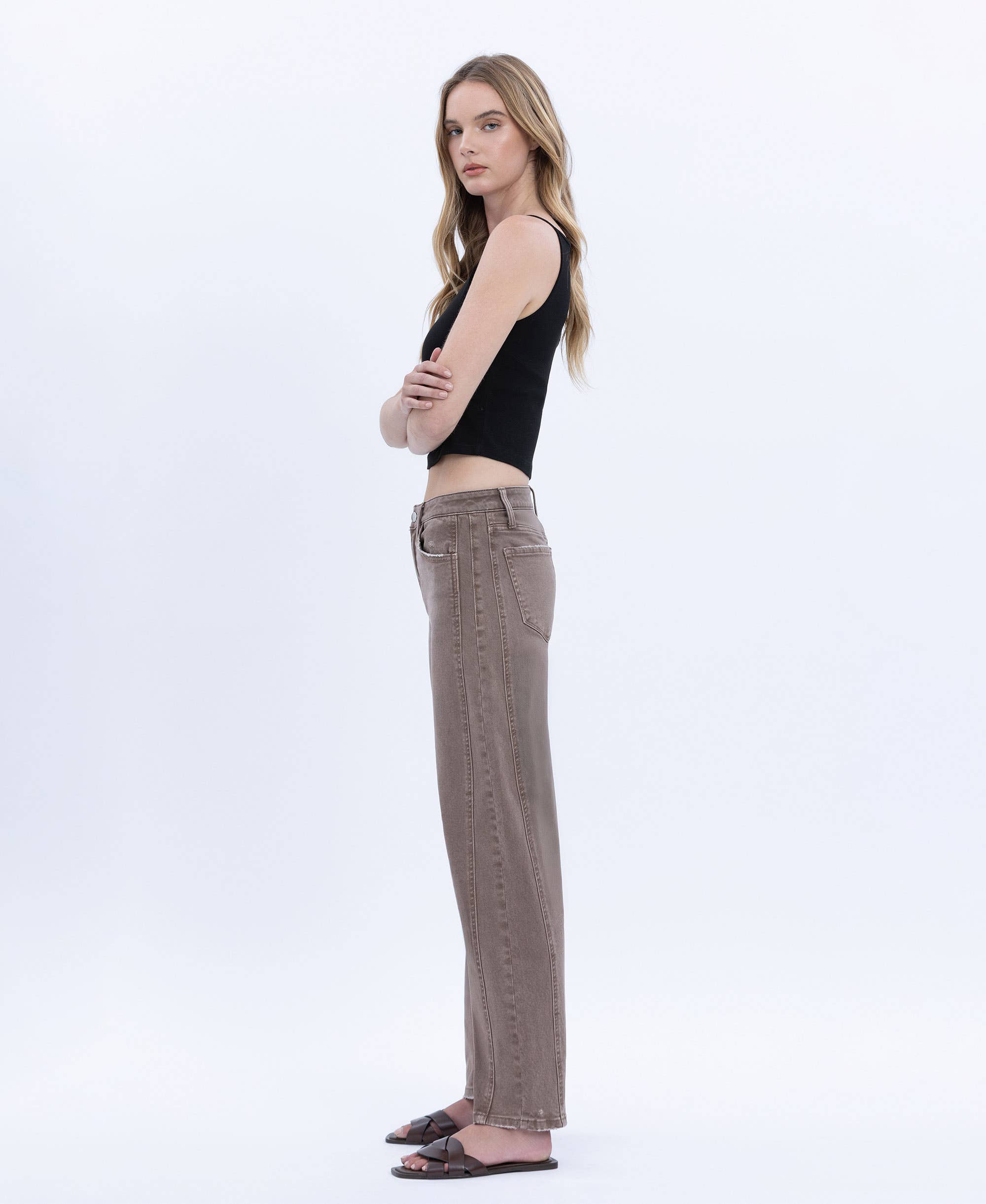 Stonewashed Crop Barrel Jeans
