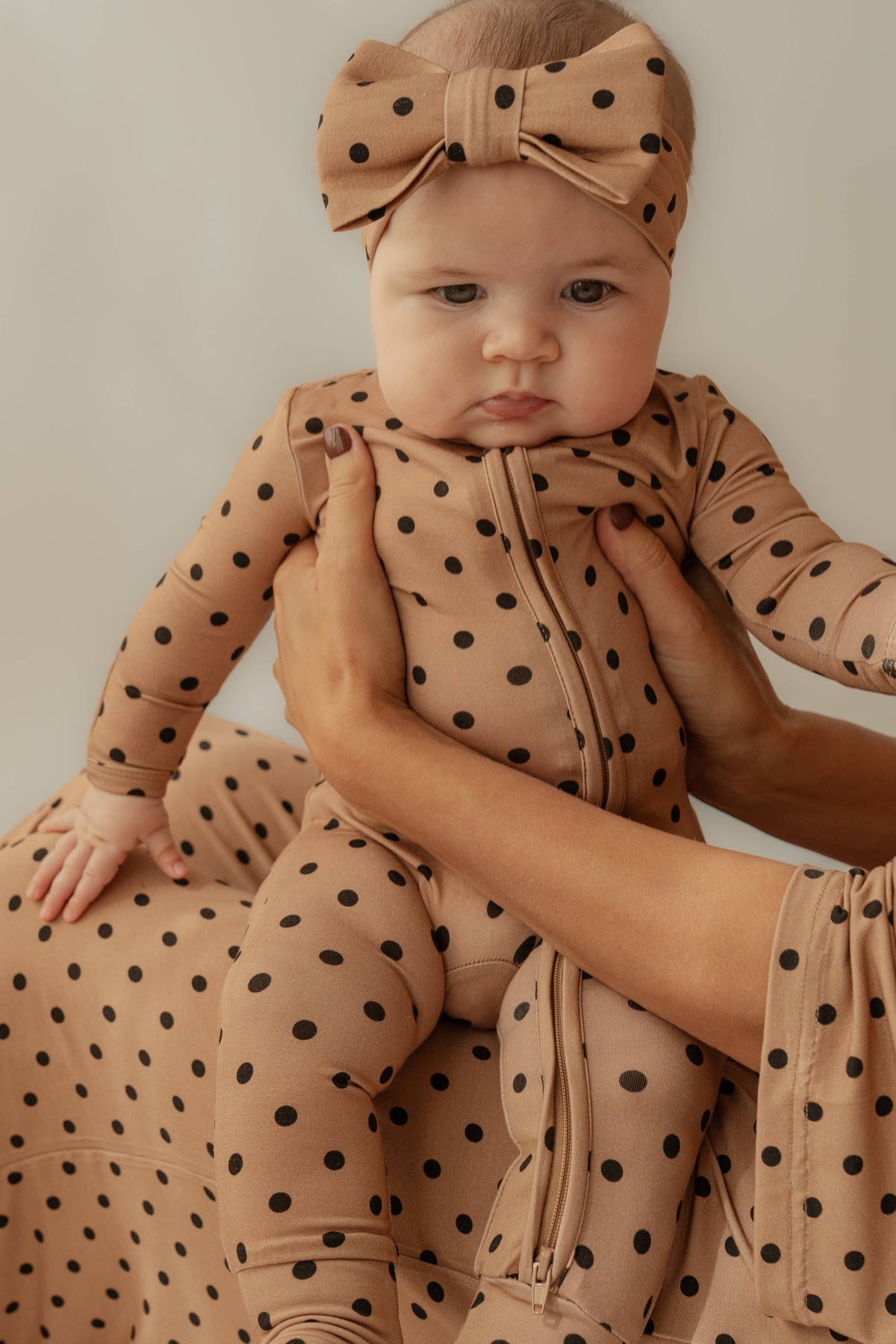 Polka-Dot Bamboo Zip Romper