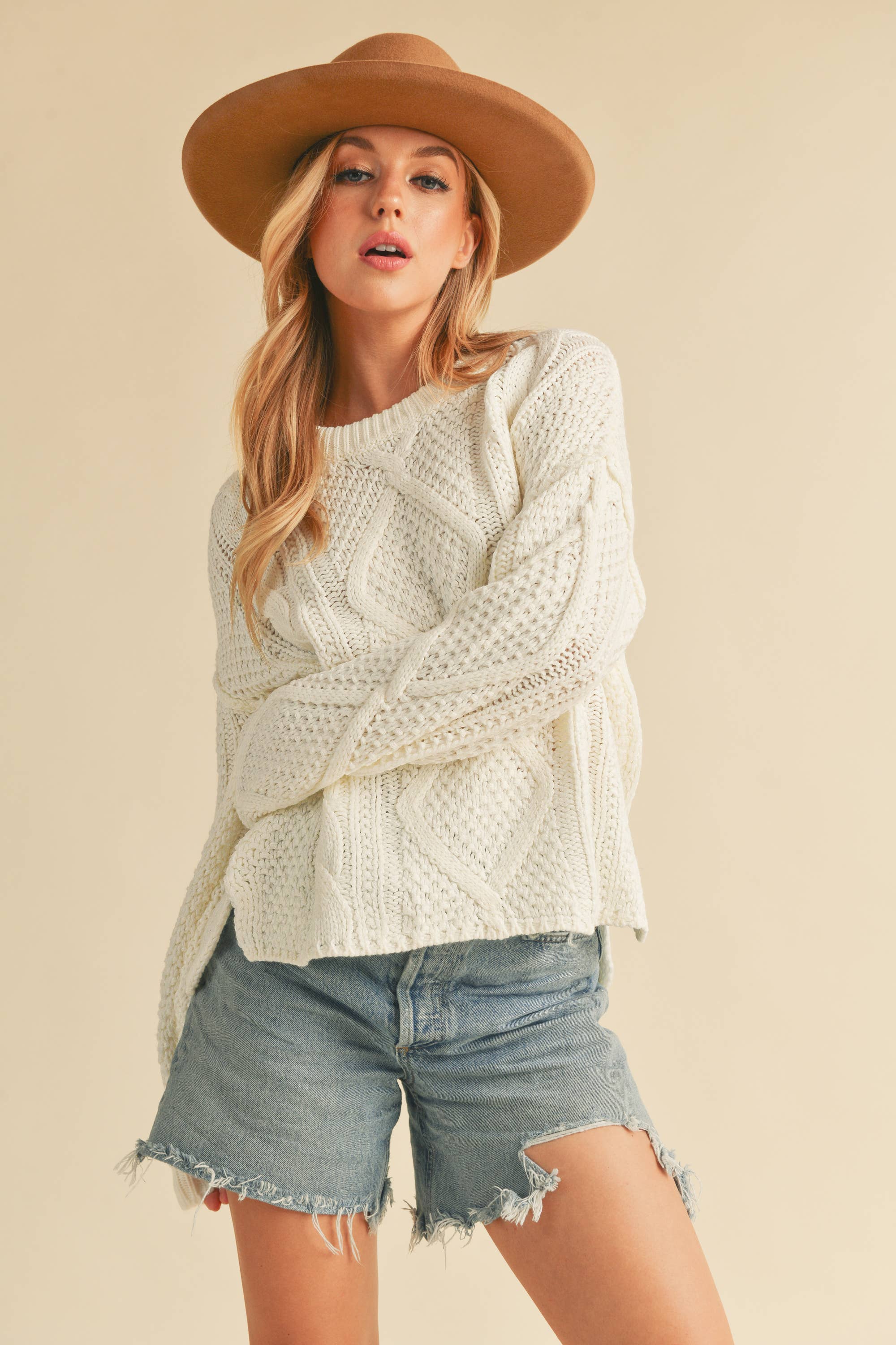 Adela Sweater in White