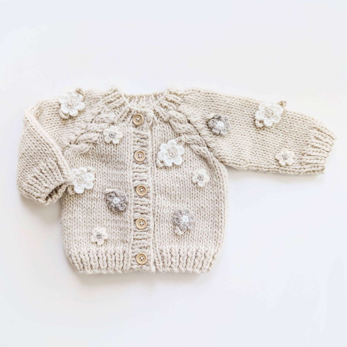 Cream Flower Baby Cardigan