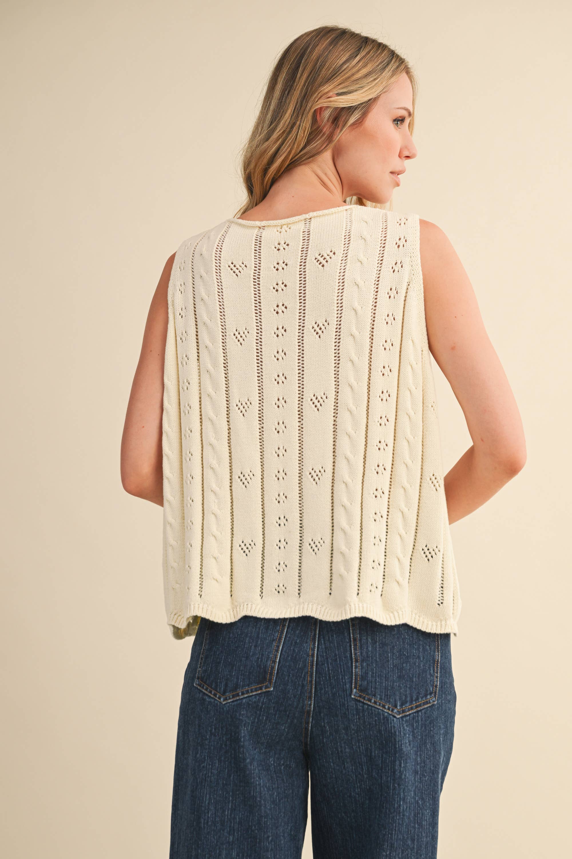 Elodie Heart Knit Sweater Vest