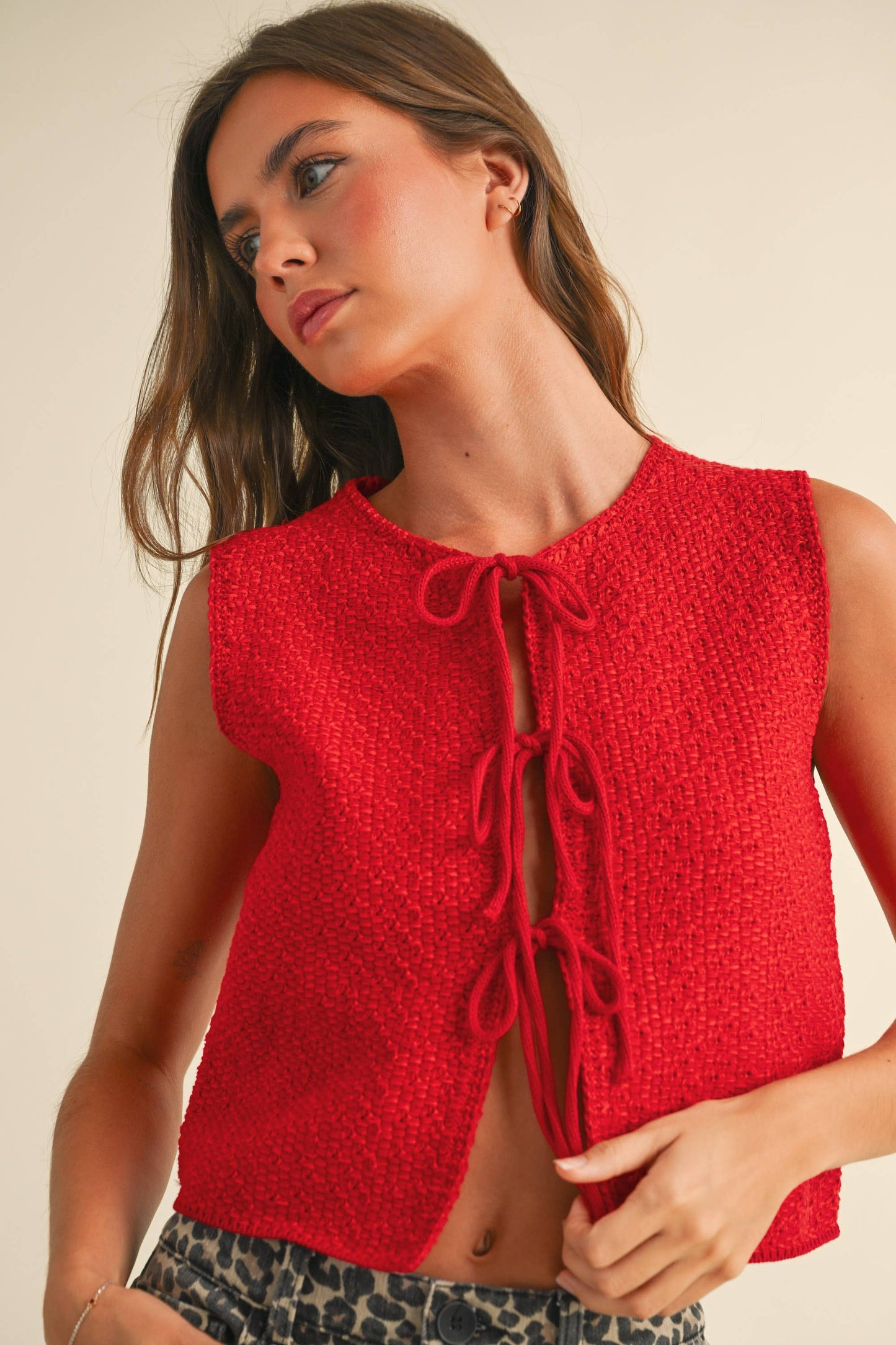 Lex Knitted Tie Front Cardigan