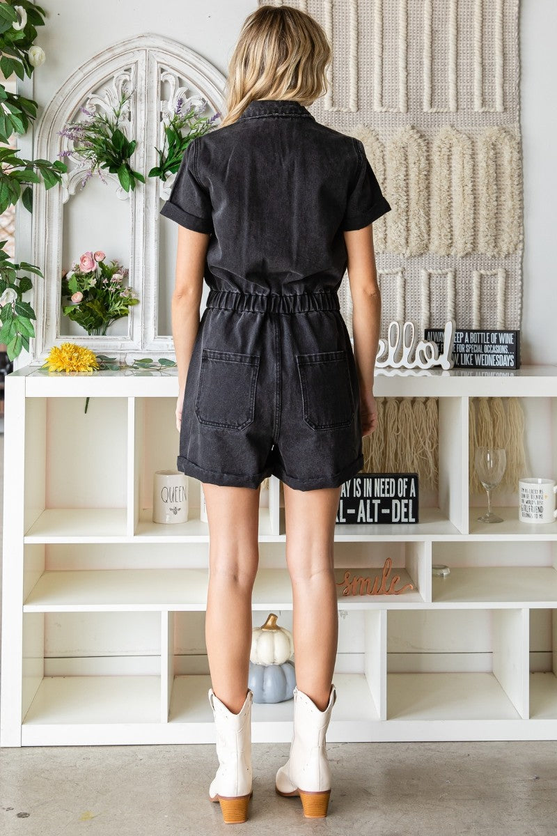 Luca Romper in Washed Black