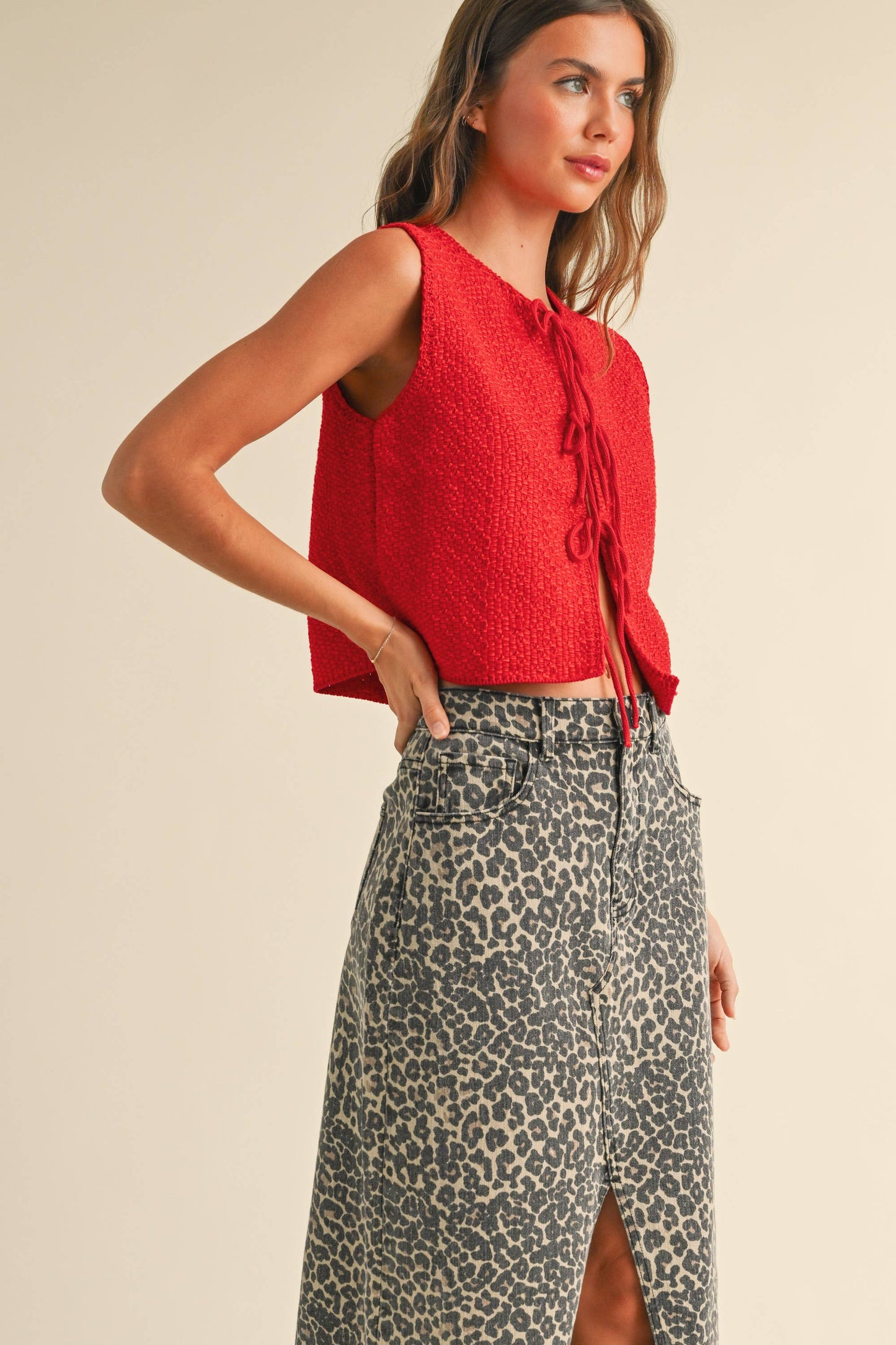 Lex Knitted Tie Front Cardigan